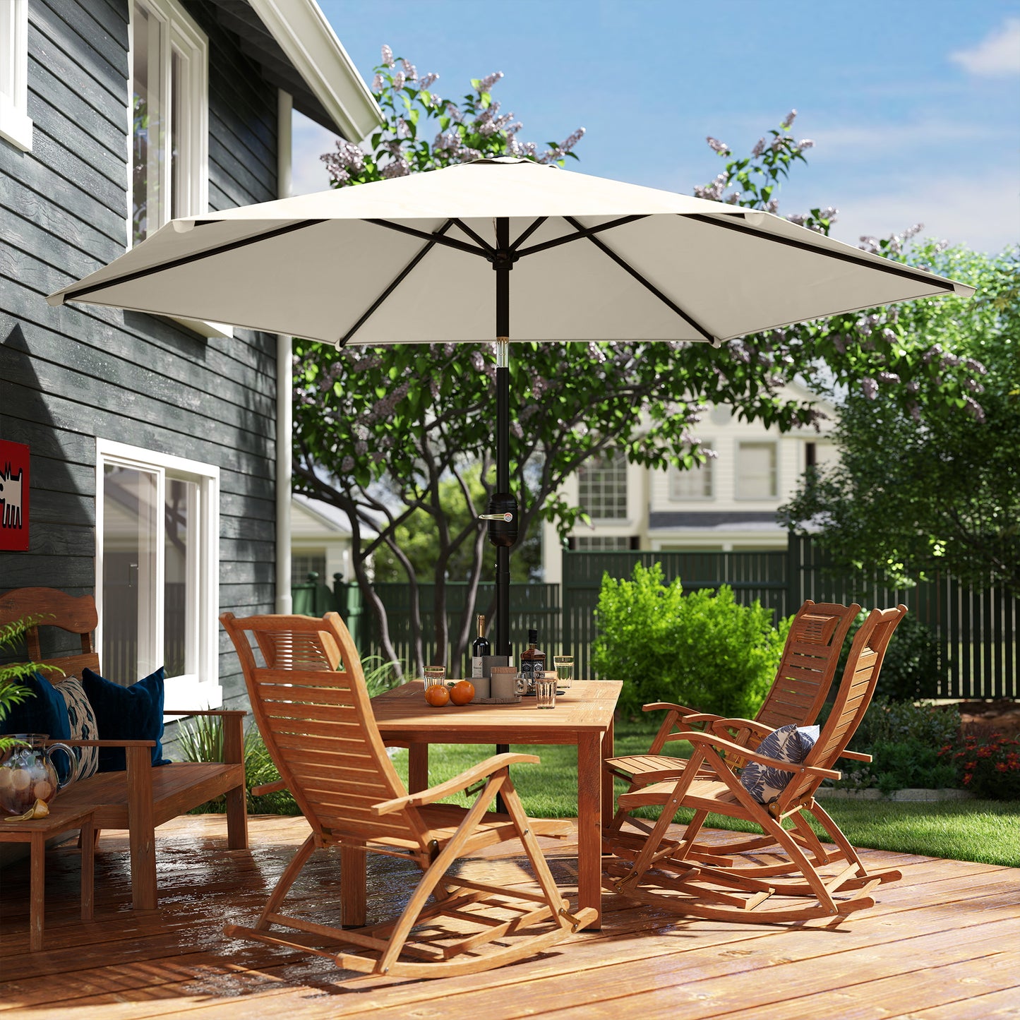 2.6 m Garden Parasol Umbrella with Aluminium Pole (2)