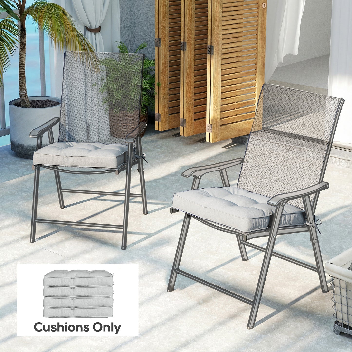 Garden Seat Cushion with Ties