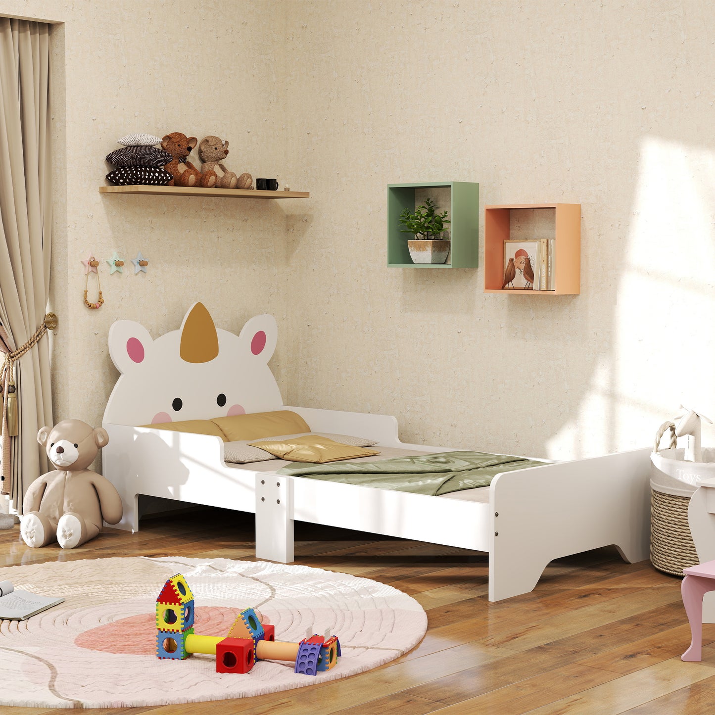 Unicorn-Designed Toddler Bed, Kids Bedroom Furniture