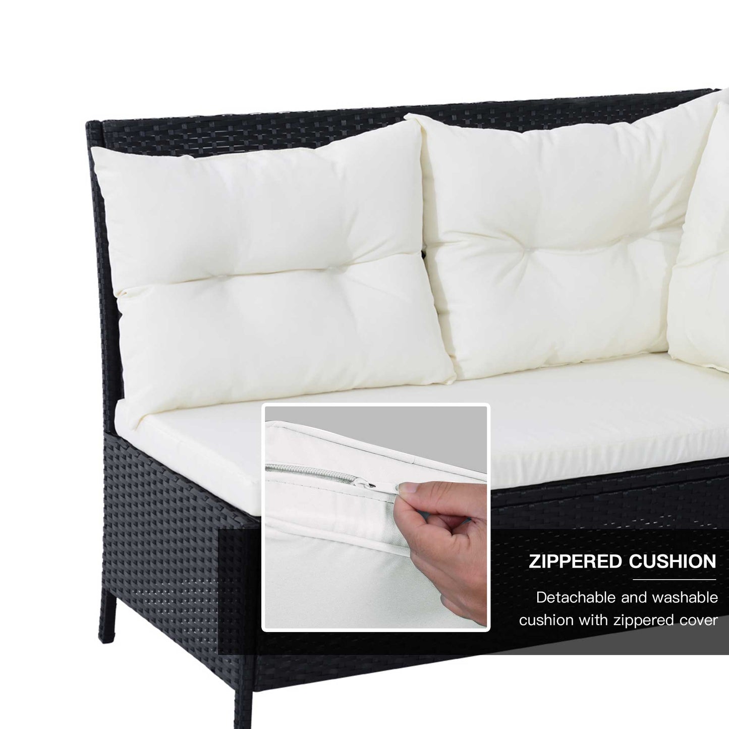 8-Seater Garden Rattan Furniture Rattan Corner Dining Sofa Set