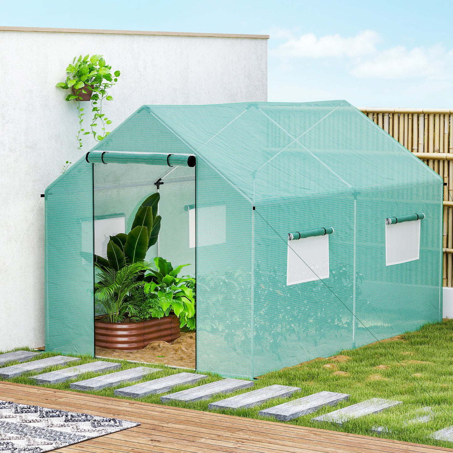Polyethylene Walk-in Polytunnel Greenhouse, 2 x 3(m)