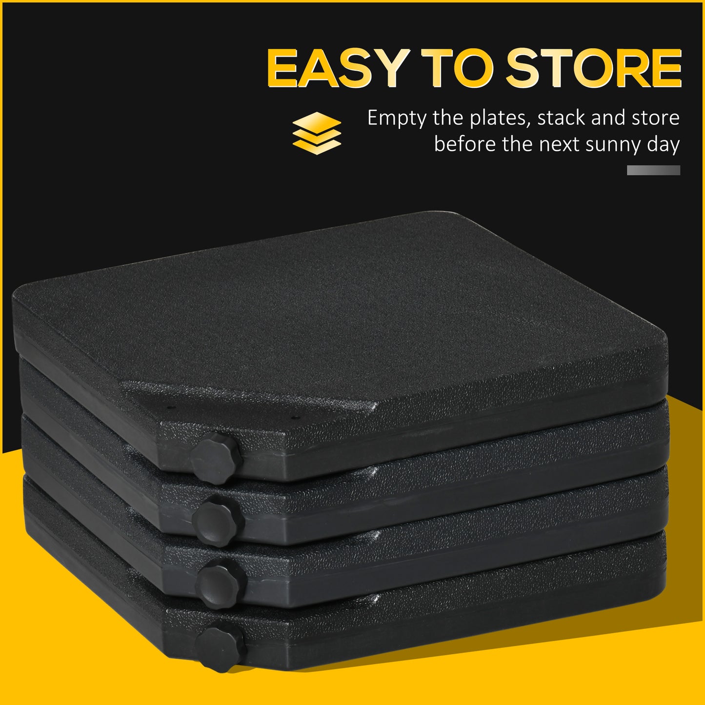 Four-Piece Plastic Cantilever Parasol Base