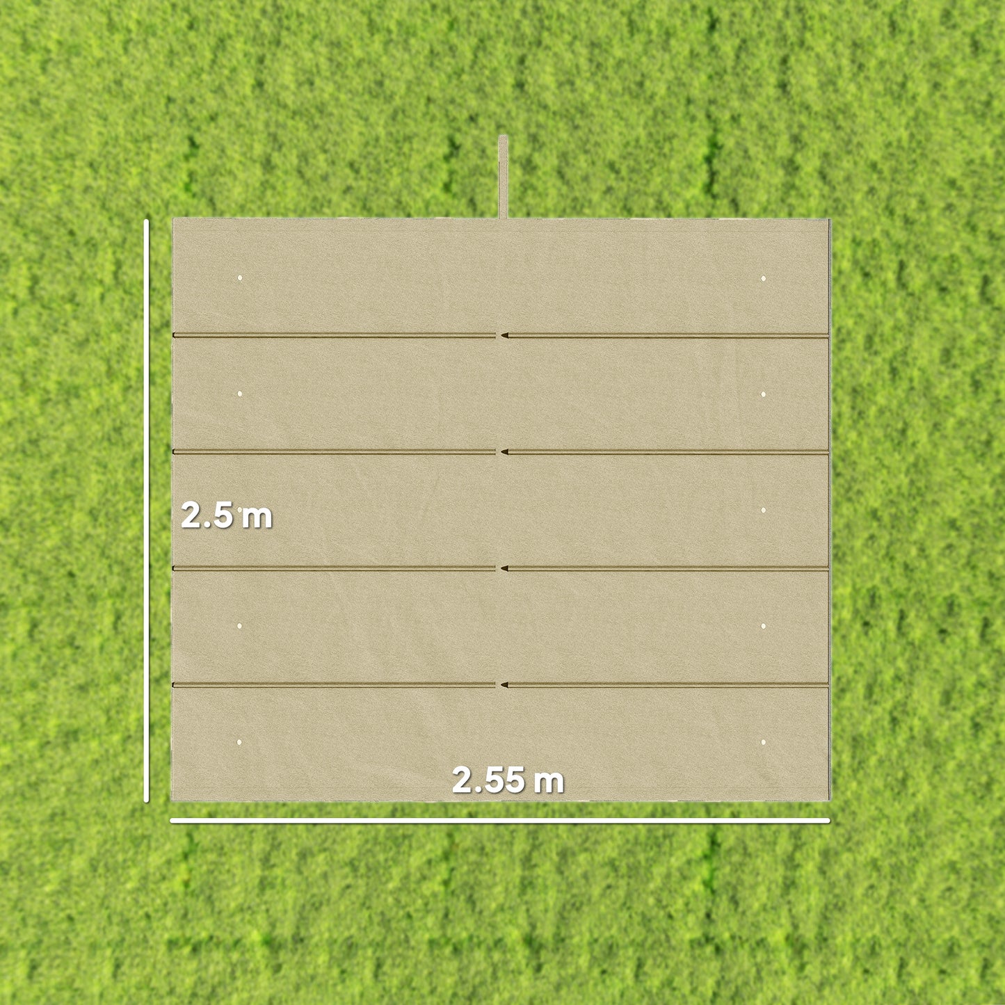 Retractable Pergola Cover, 2.55 x 2.5 m Replacement Canopy Fabric