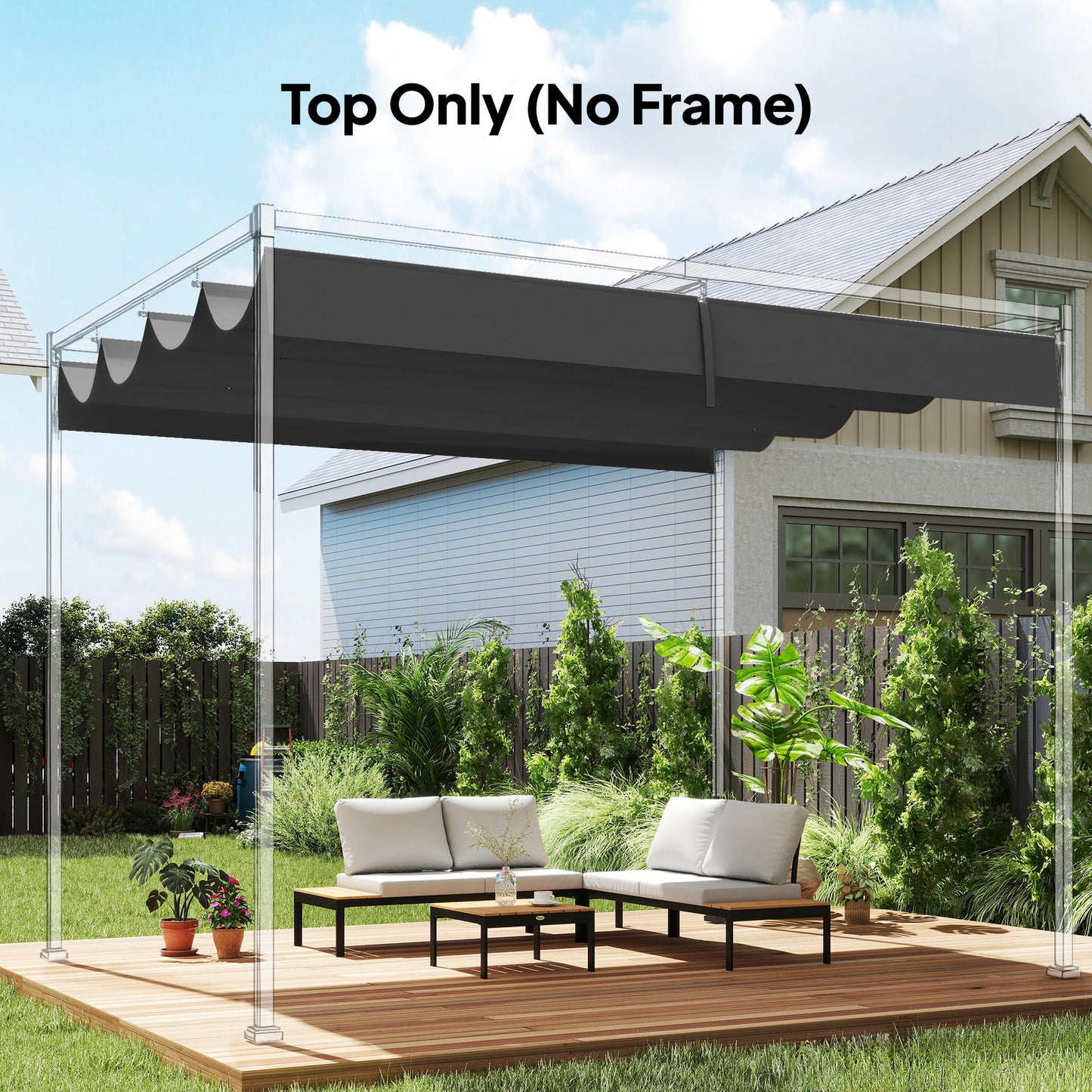 Retractable Pergola Canopy Only, 3.92 x 3.5 m