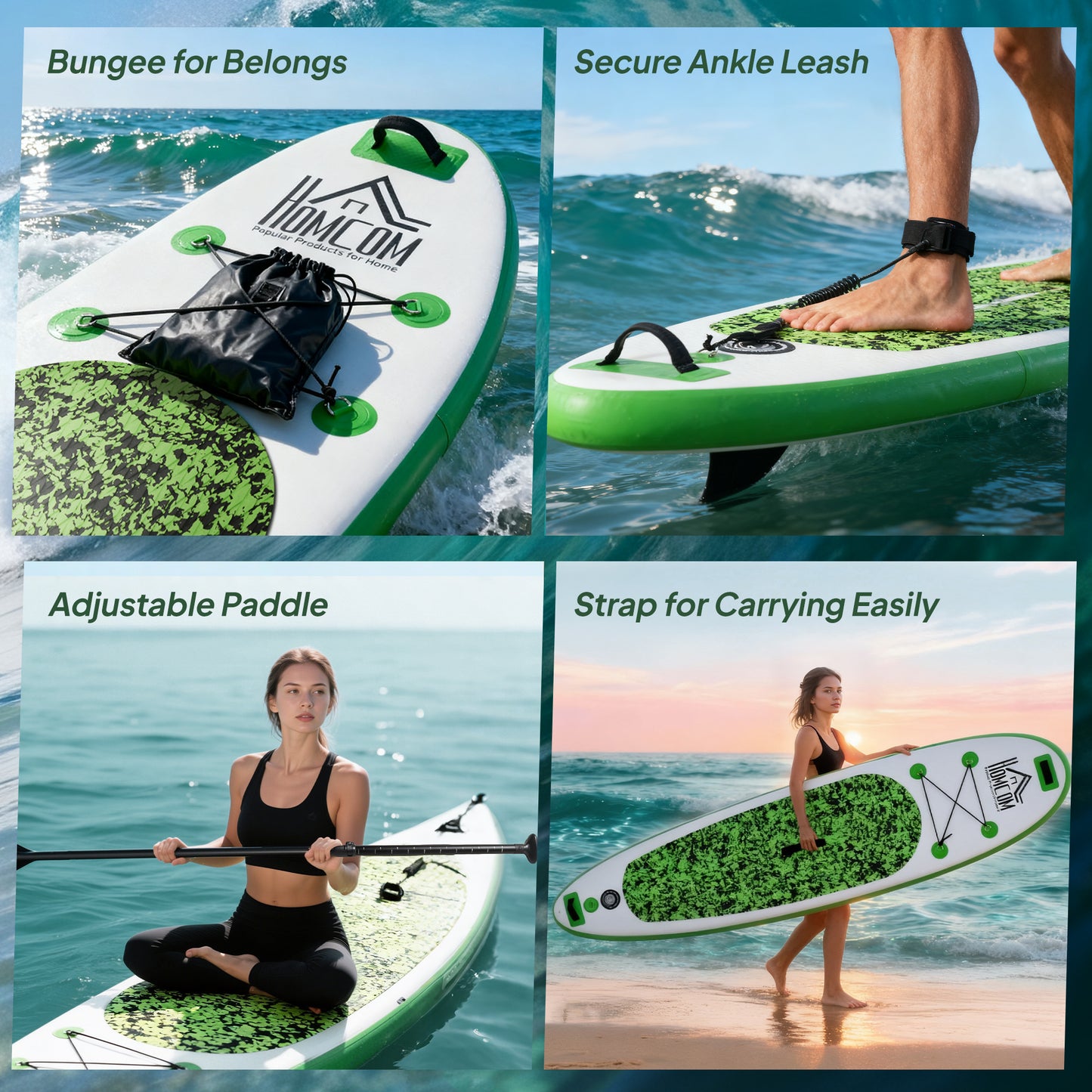 Inflatable Stand Up Paddle Board, 10' x 30" x 4", Non-Slip SUP