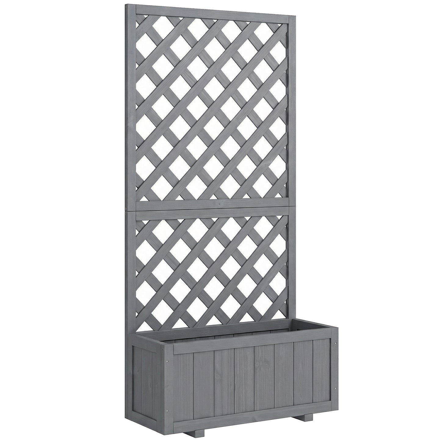 Wood Planter with Trellis for Climbing Plants, Raised Bed