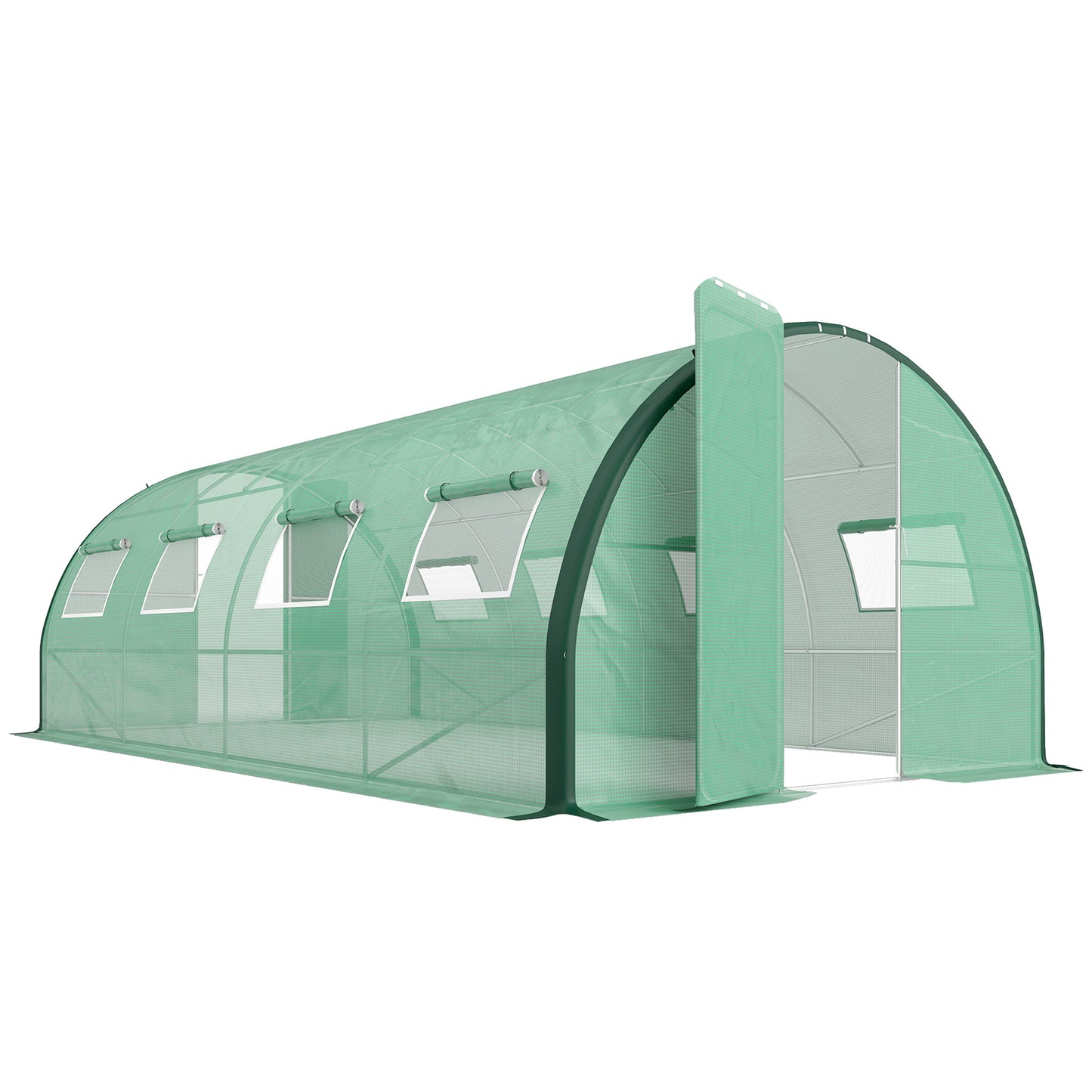 Polyethylene Upgraded Structure Walk-in Polytunnel Greenhouse, 6 x 3 m