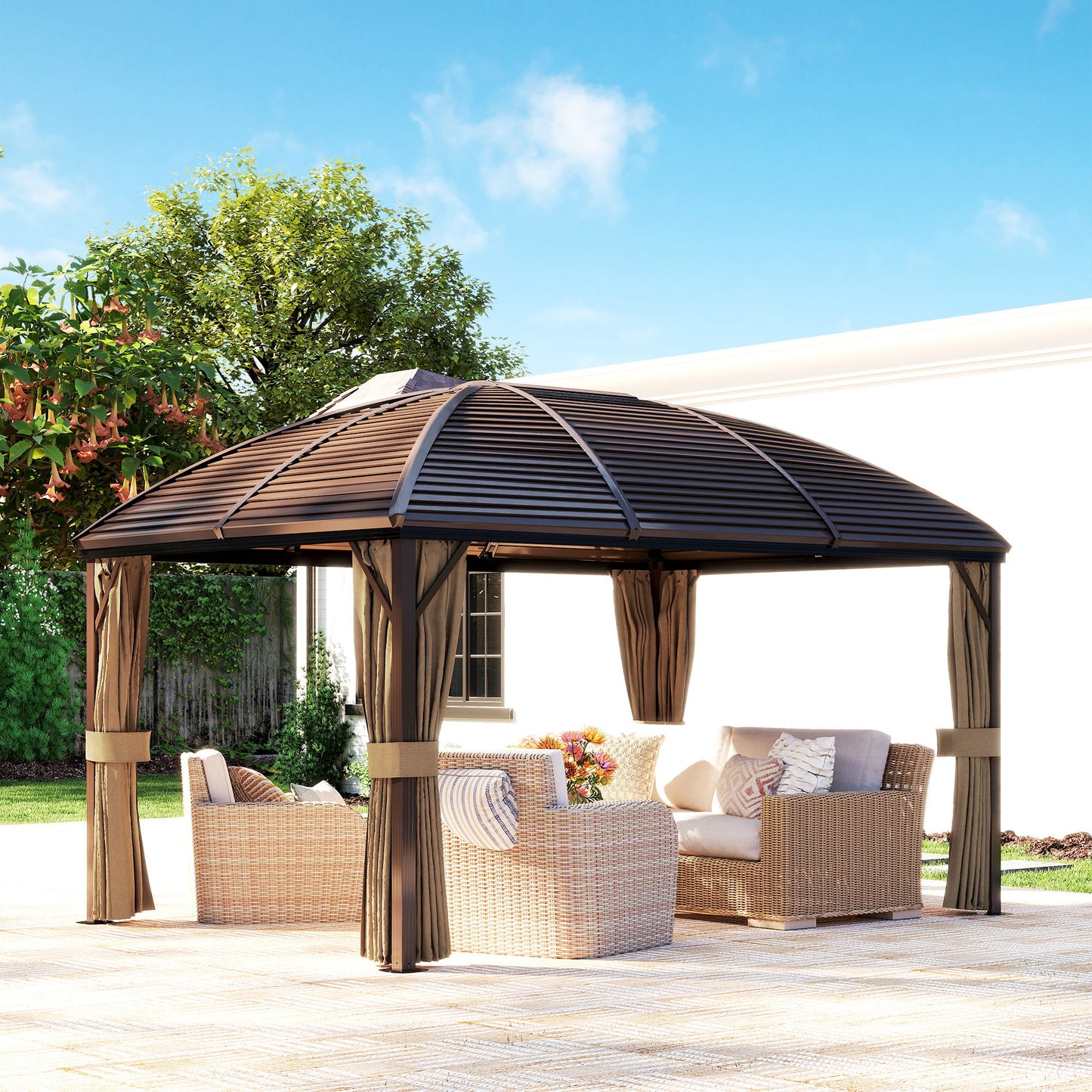 3 x 4m Hardtop Gazebo Canopy with Metal Roof