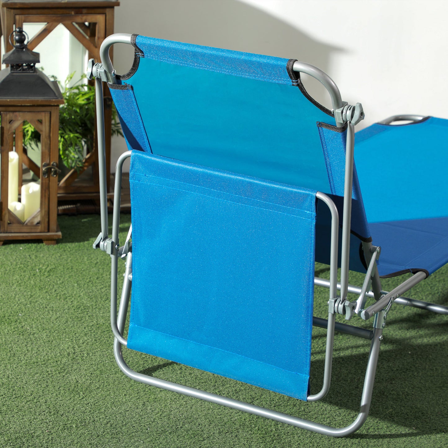 Sun Lounger, with Adjustable Face Canopy - Bright