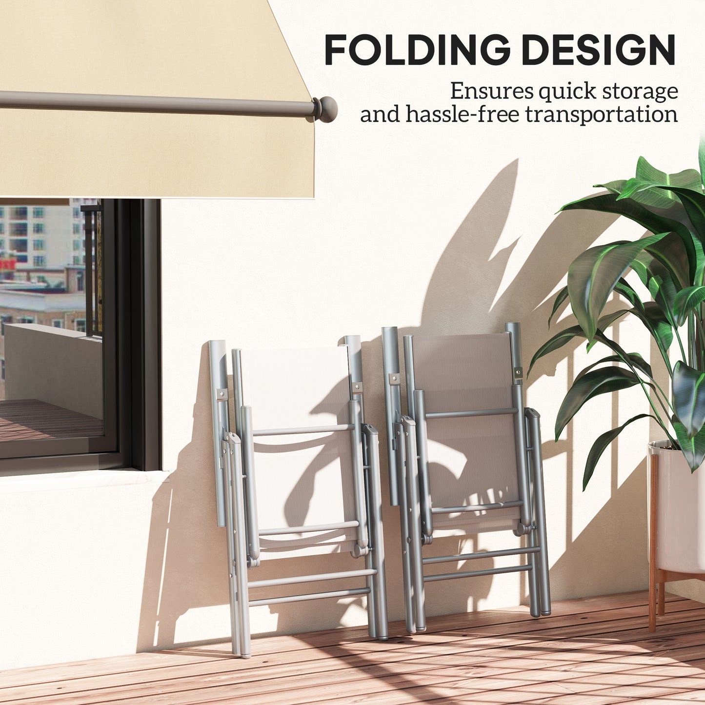 Set of Two Aluminium Folding Chairs