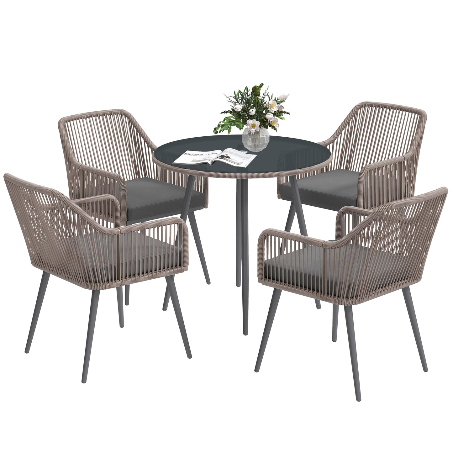4 Seater Rattan Dining Set