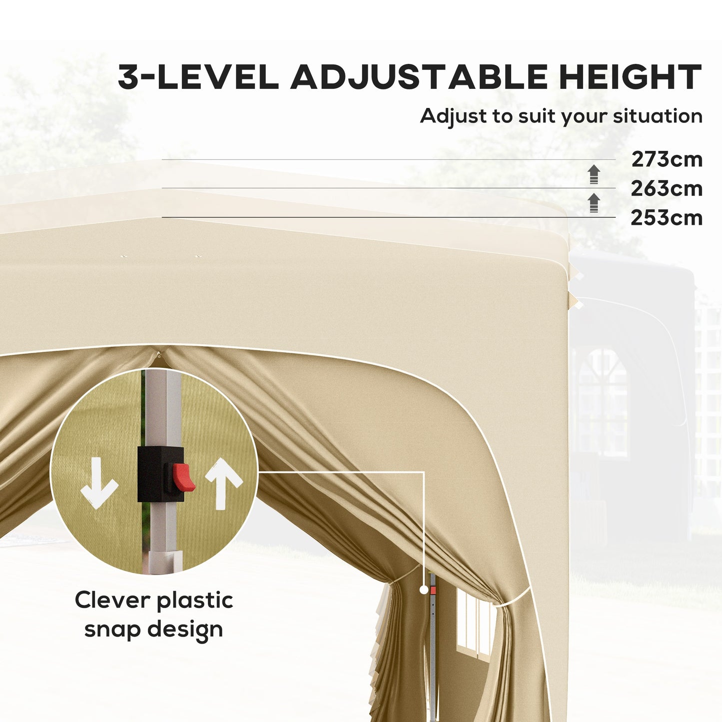 3 x 3m Pop-Up Gazebo Shelter, with Accessories