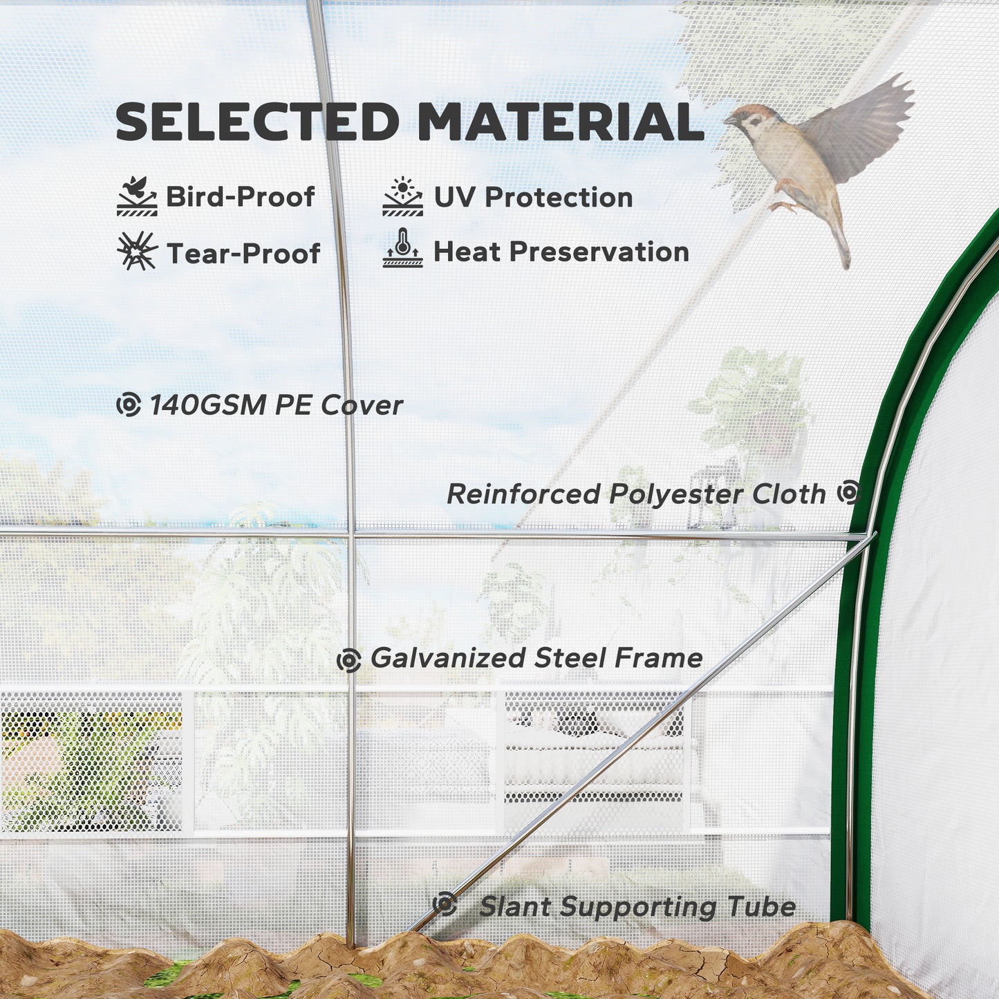 Walk-in Polytunnel Greenhouse Tunnel Warm House Tent