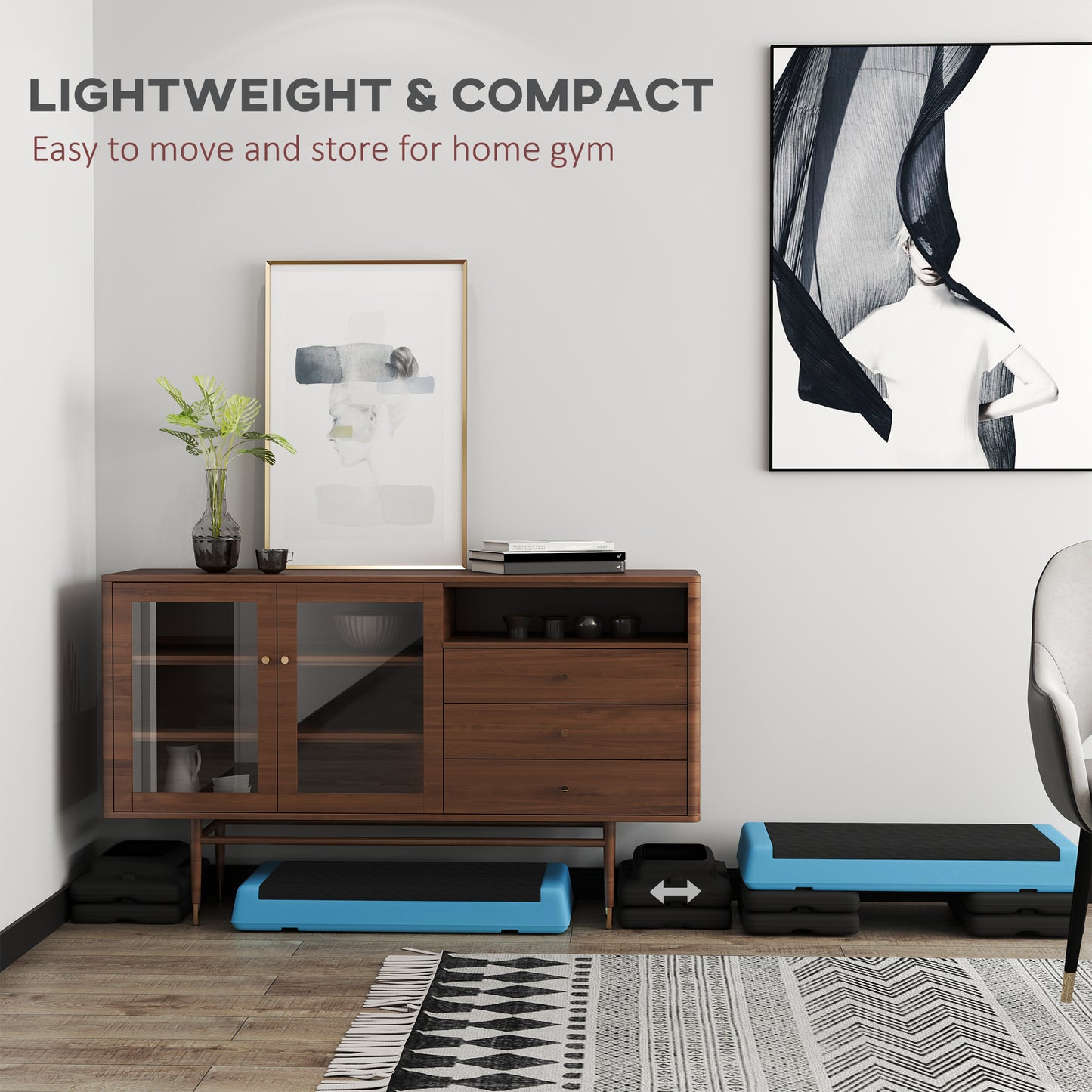 Adjustable Fitness Stepper, with Non-Slip Surface, for Home, Gym
