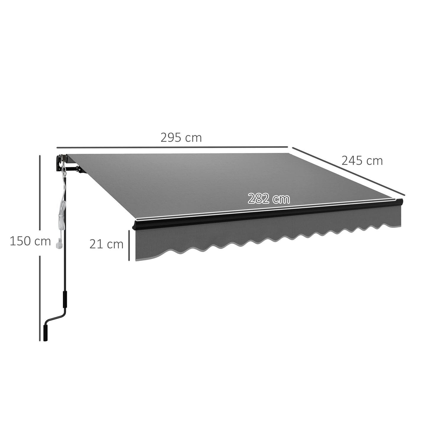 3 x 2.5m Electric Awning with LED Light and Remote Controller