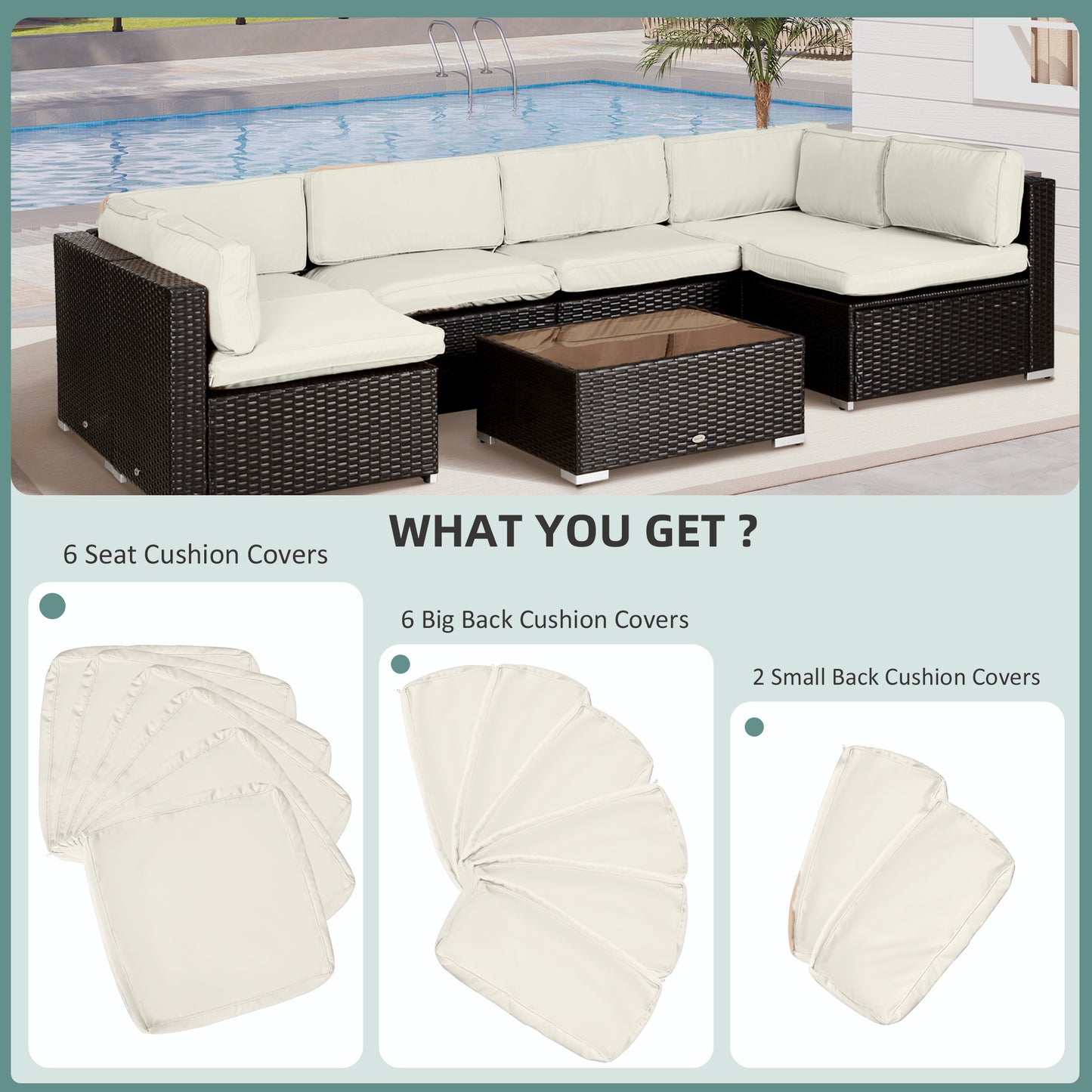 Replacement Cushion Covers for Garden Sofa Set
