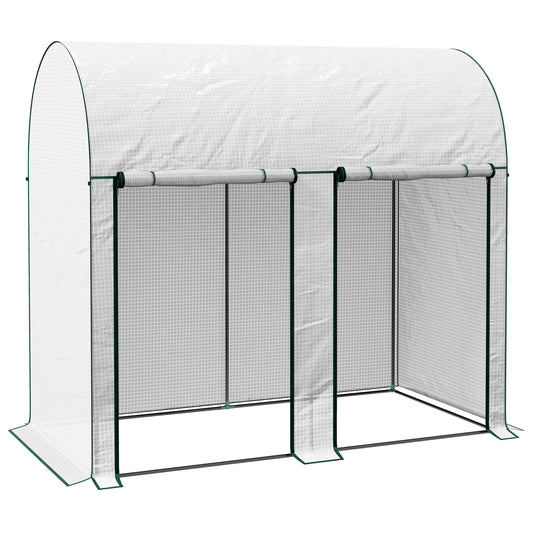 200 x 100cm Walk-In Greenhouse, with Zipped Doors