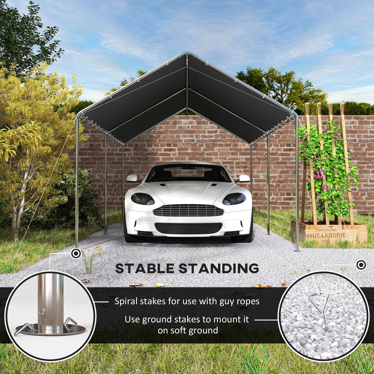 3 x 6m Heavy Duty Carport Garage Car Shelter Galvanized Steel