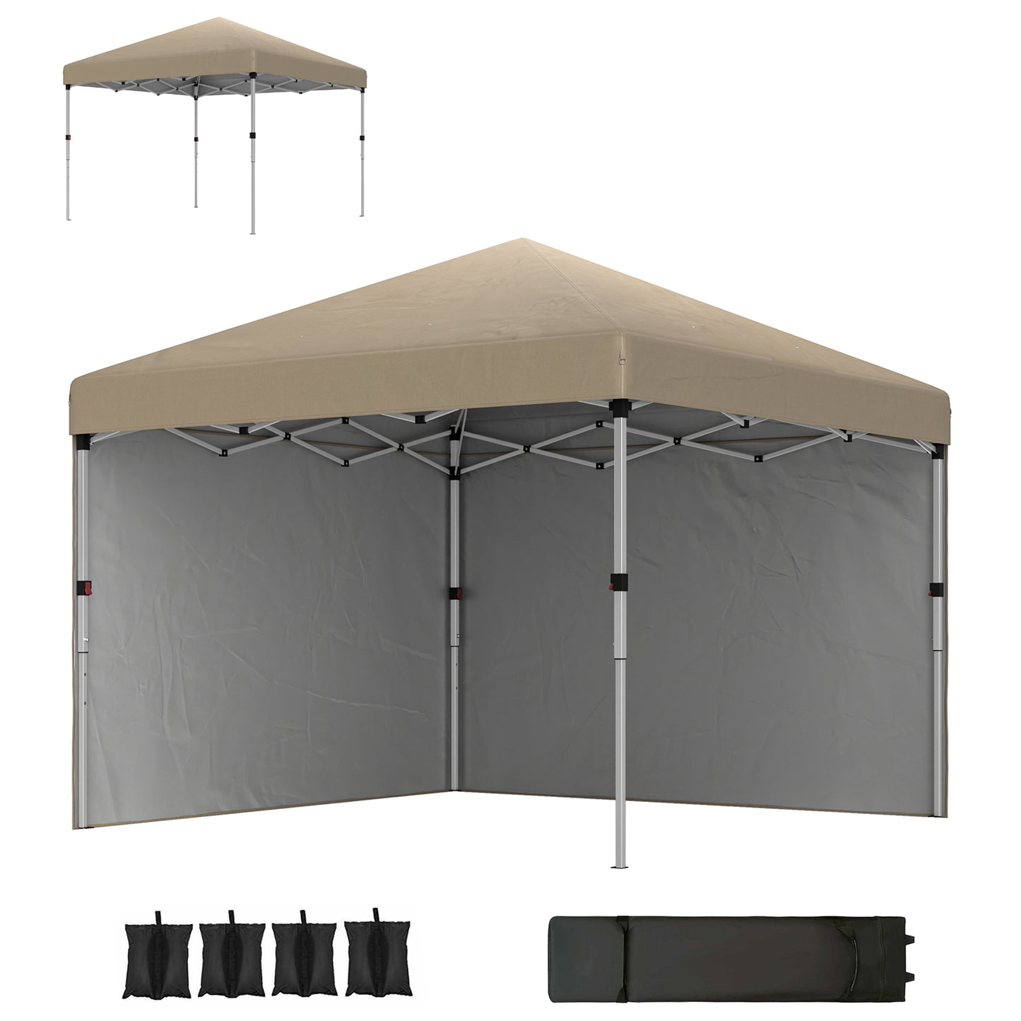 3 x 3 (M) Pop Up Gazebo, UPF 30+ with 2 Sidewalls