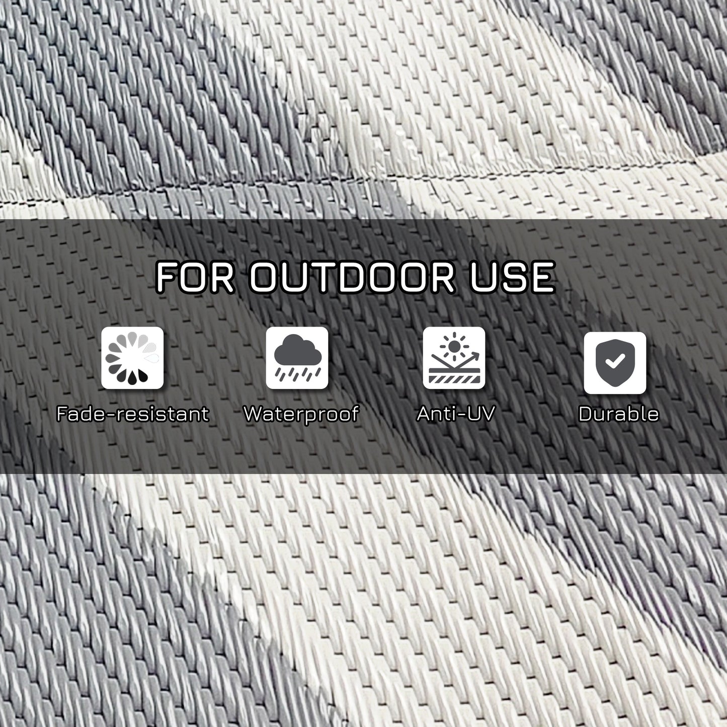 Plastic Straw Reversible RV Outdoor Rug with Carry Bag, 182 x 274cm (1)