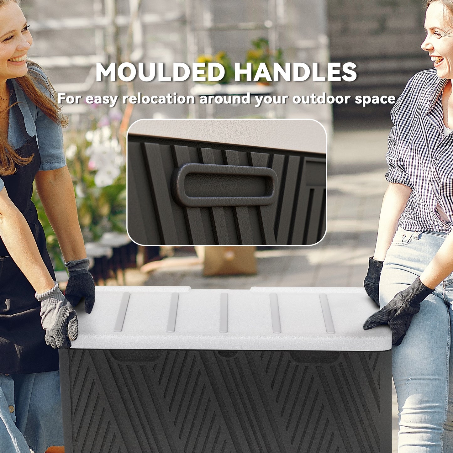 380L Waterproof Outdoor Storage Box, with Lockable Lid