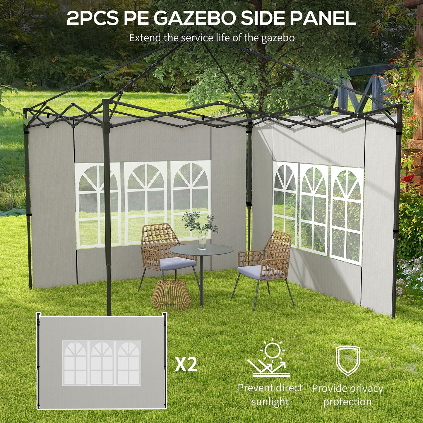 Gazebo Side Panels, Sides Replacement with Window (1)