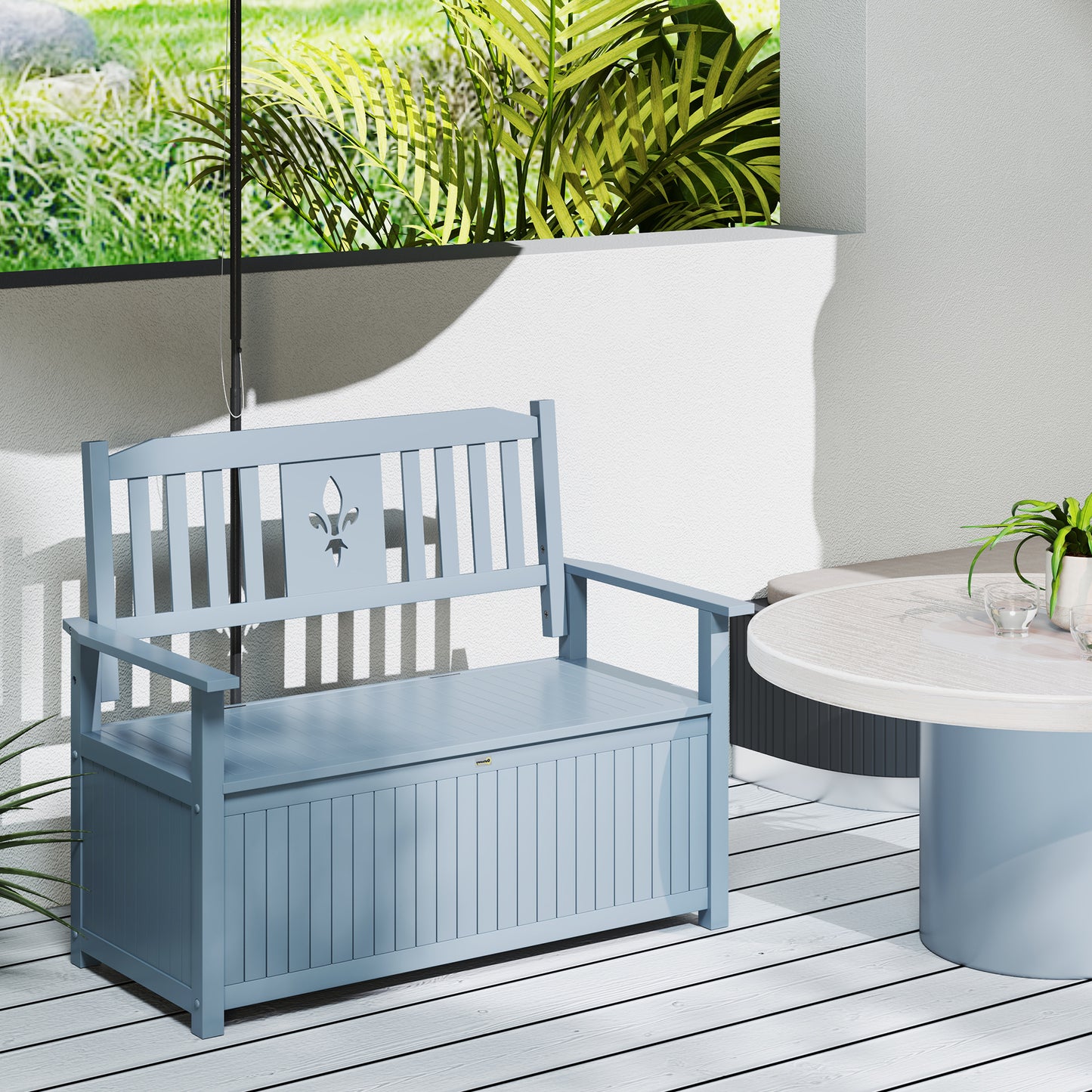 Two-Seater Wooden Storage Bench