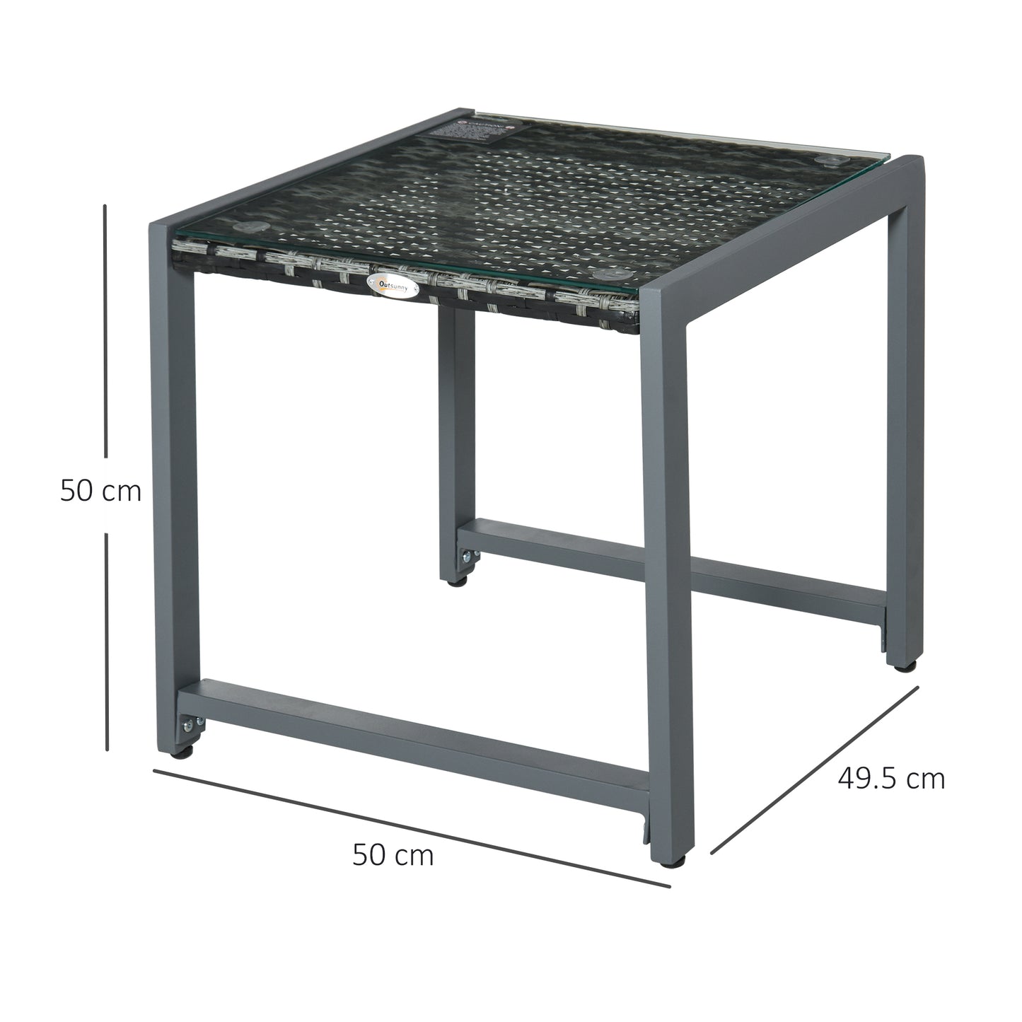 Rattan End Table Side Coffee Desk Outdoor Patio Wicker Sofa Chat