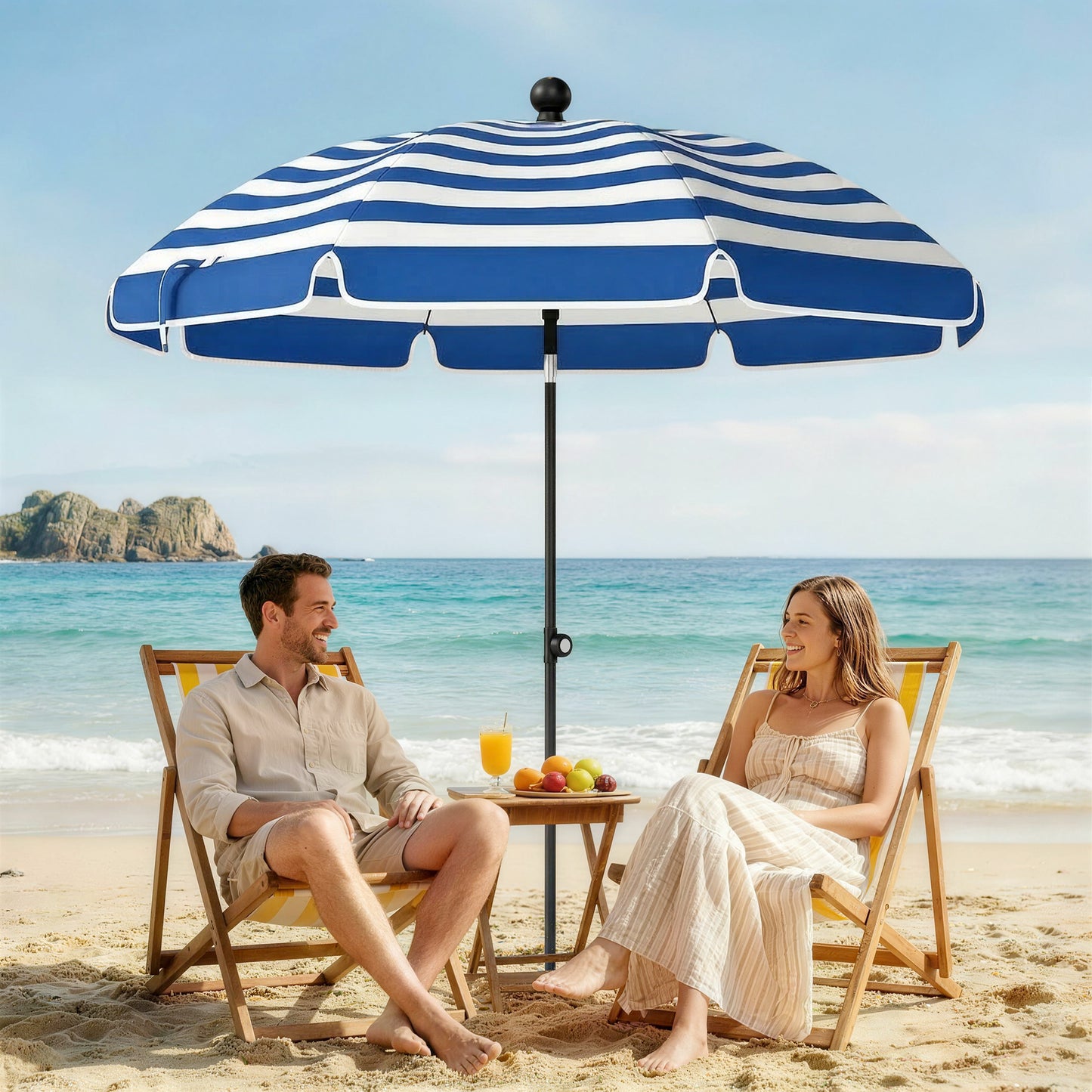 1.8 m Beach Umbrella Parasol with Sand Anchor (3)