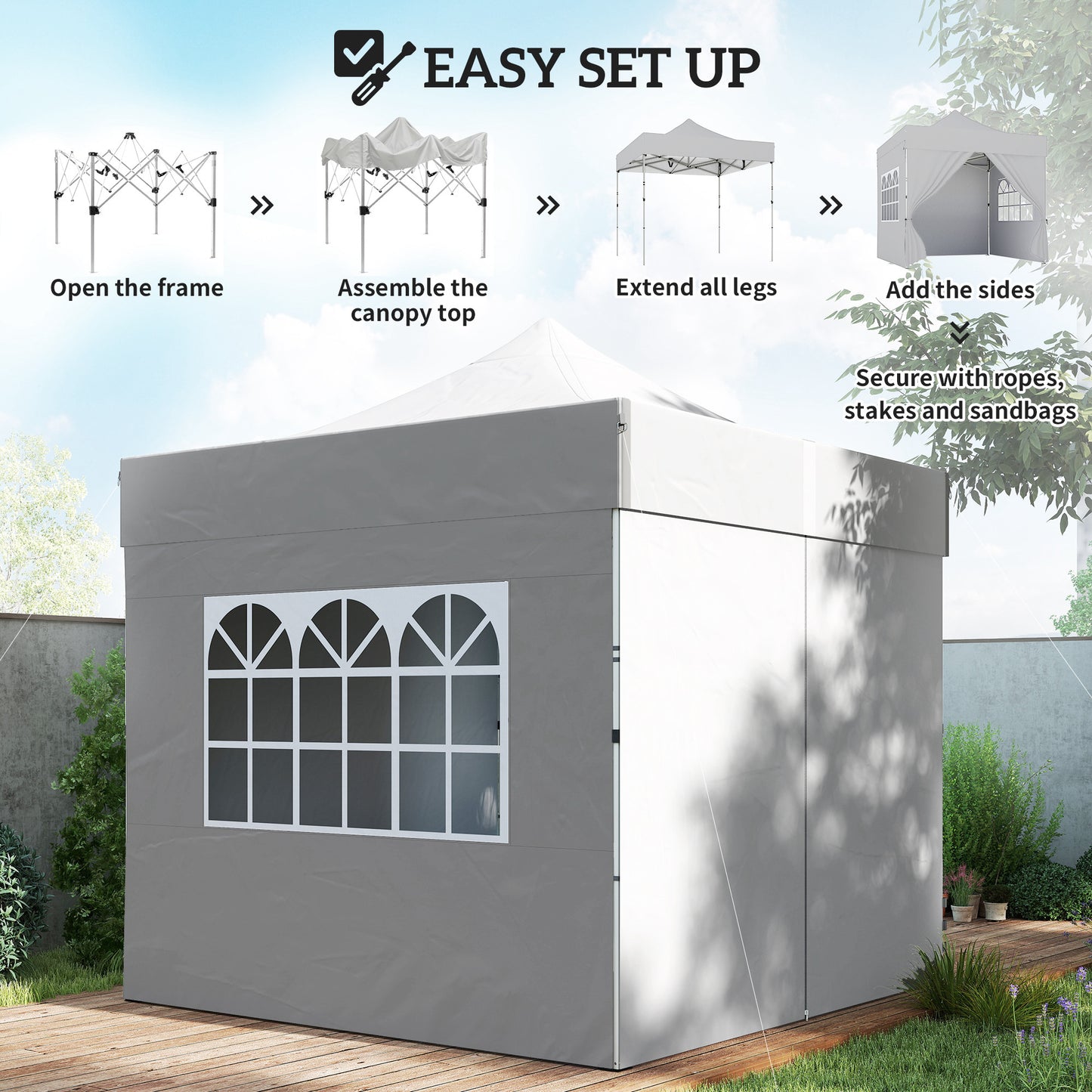 3 x 3 m Pop Up Gazebo with Sidewalls