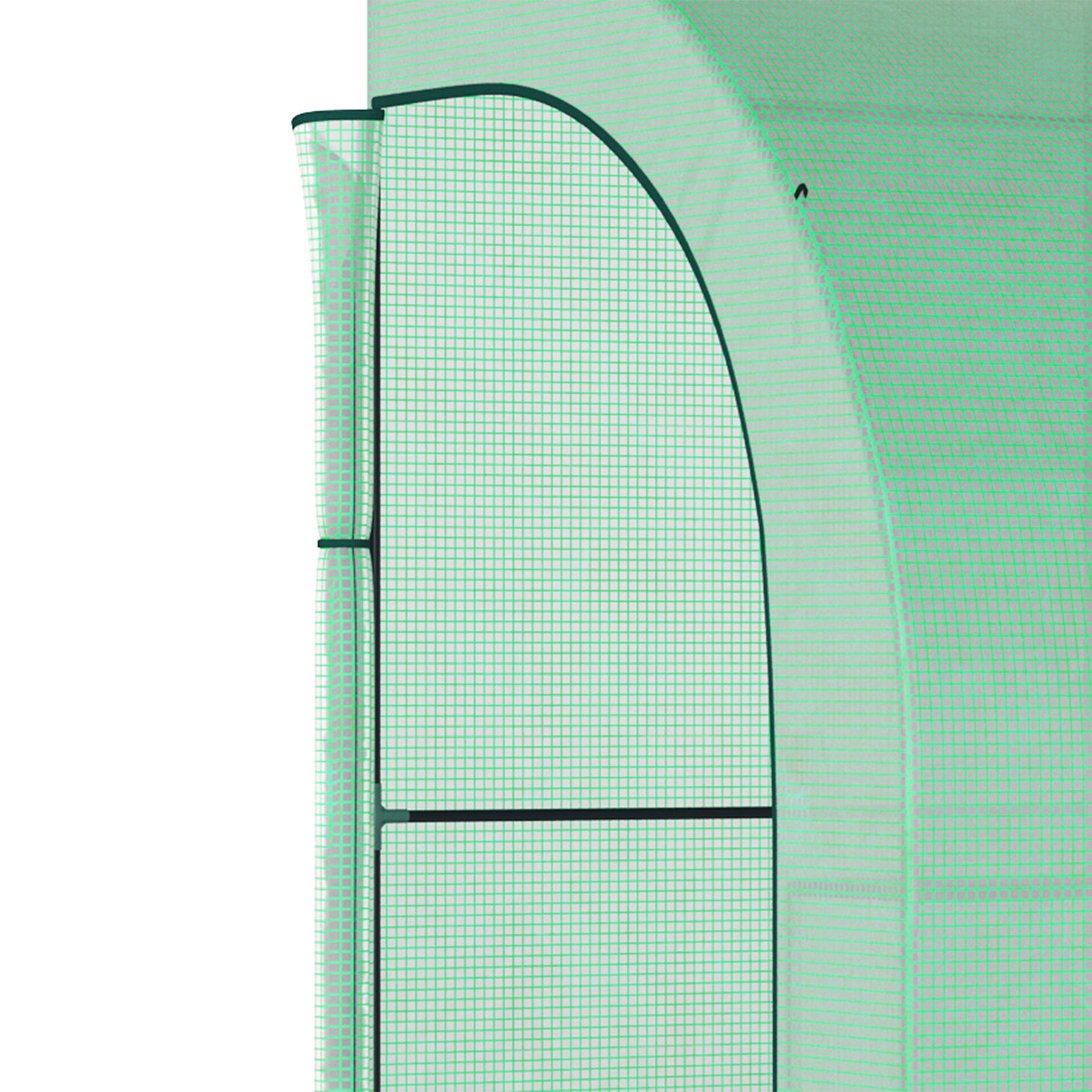 Walk-In Lean to Greenhouse with Windows and Zippered Doors