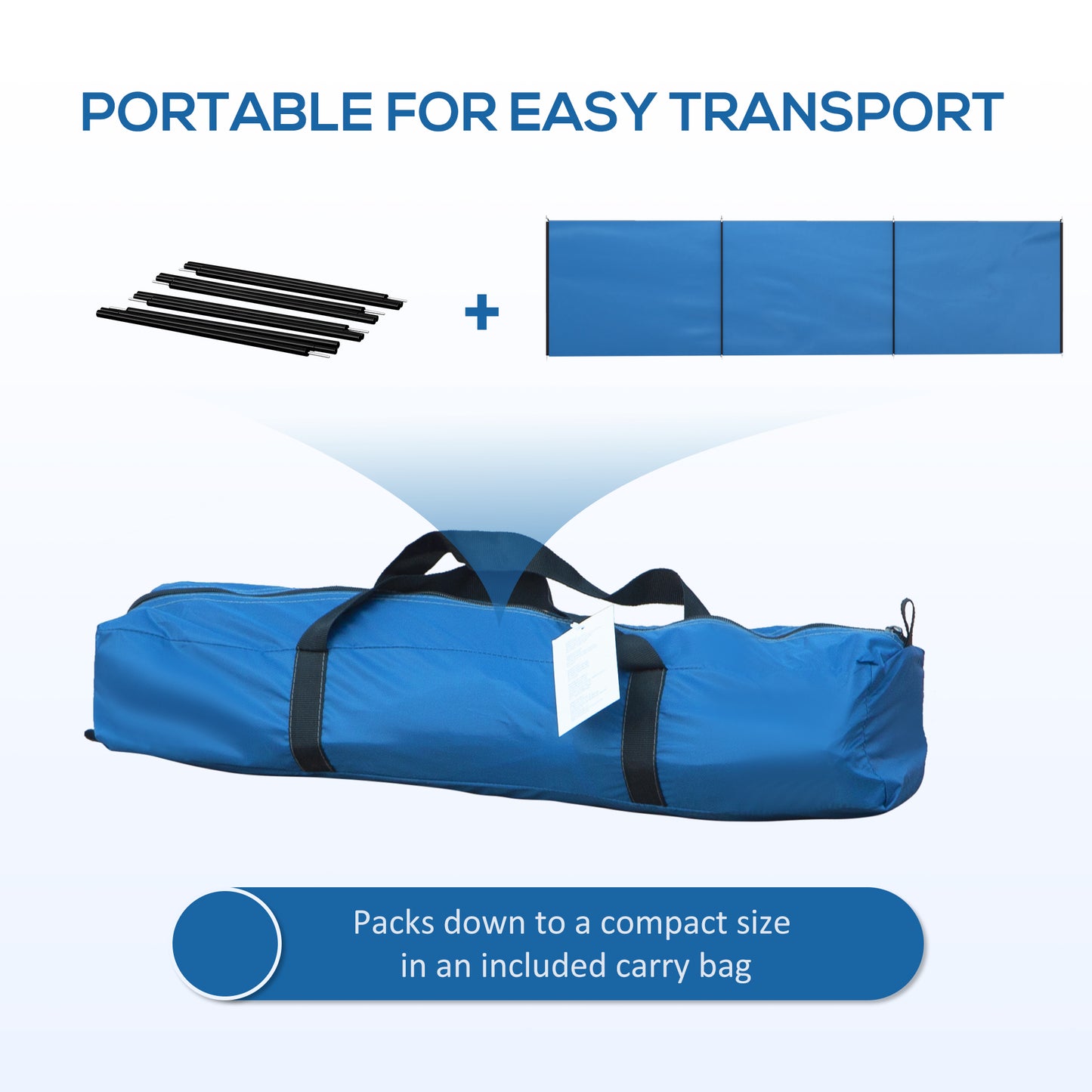 4 Pole Camping Windbreaks, Beach Wind Shield Shelter with Carry Bag (1)