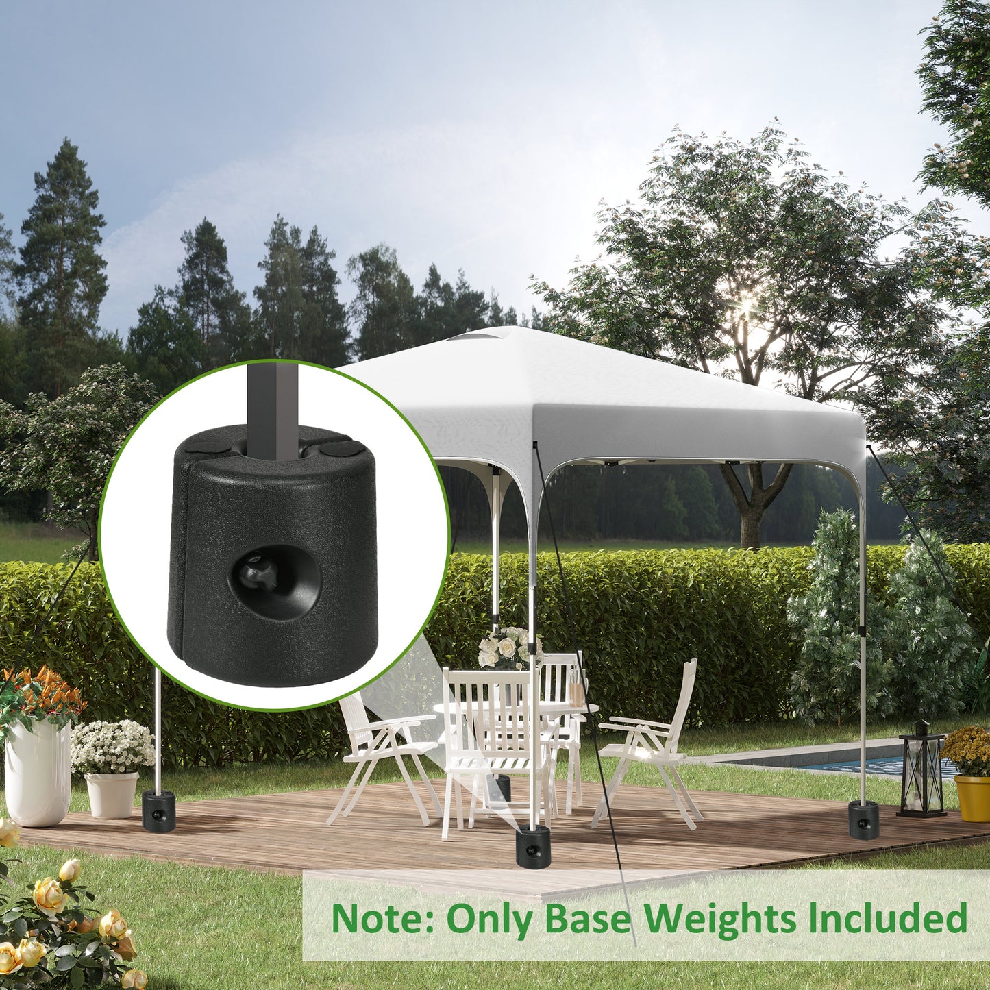 HDPE Tent Weights Set of 4, Canopy Weights, Fill with Water or Sand