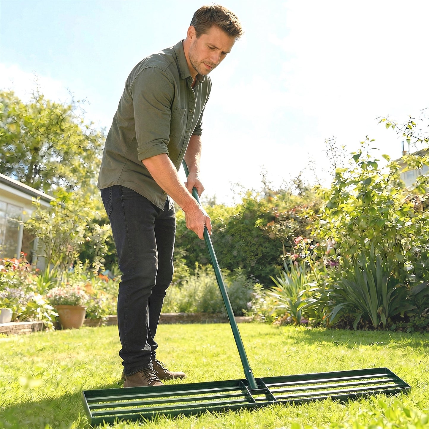 Lawn Levelling Rake, 113 x 26 cm Lawn Leveller Lute
