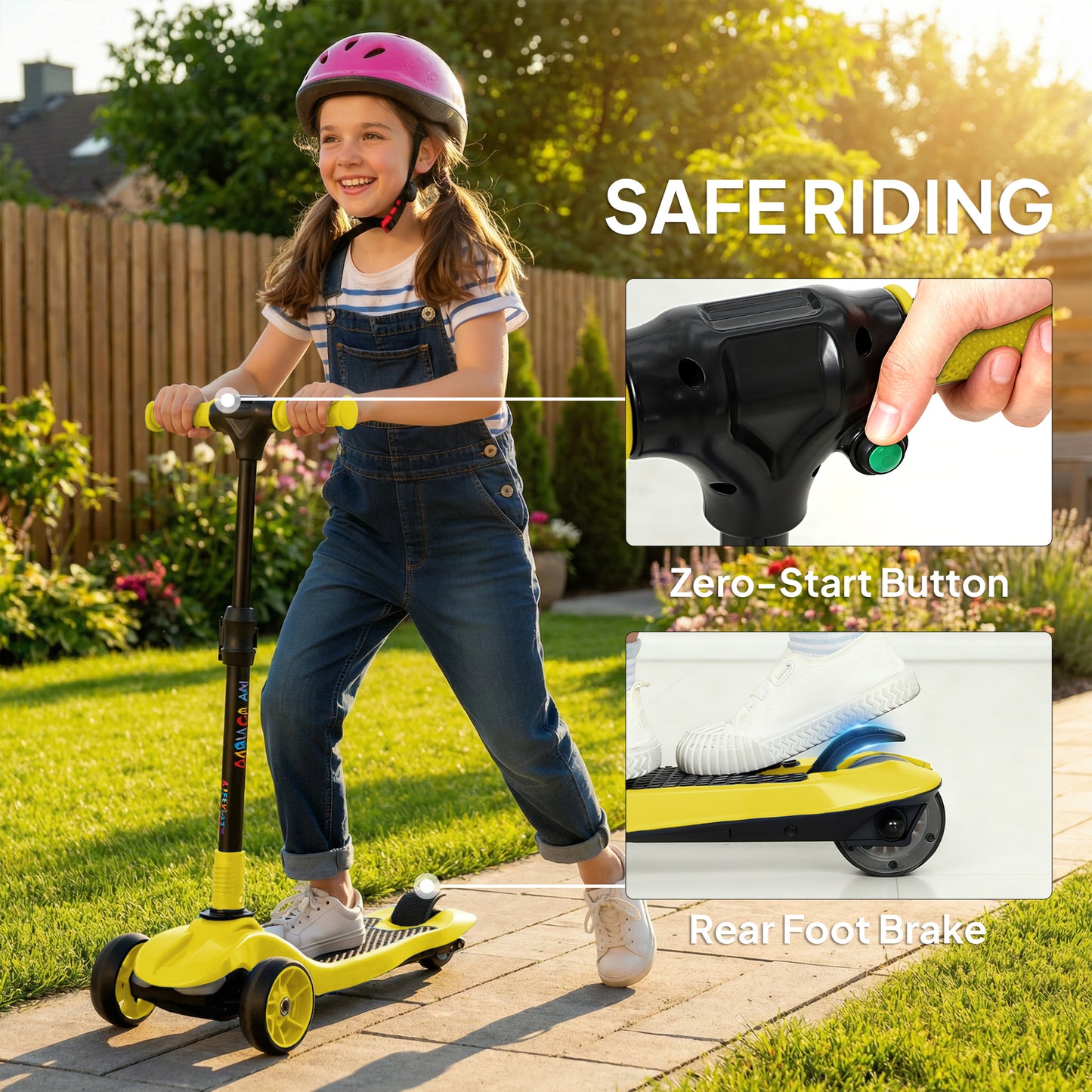 Three-Wheel Foldable Electric Scooter for Kids Aged 6-10 Years