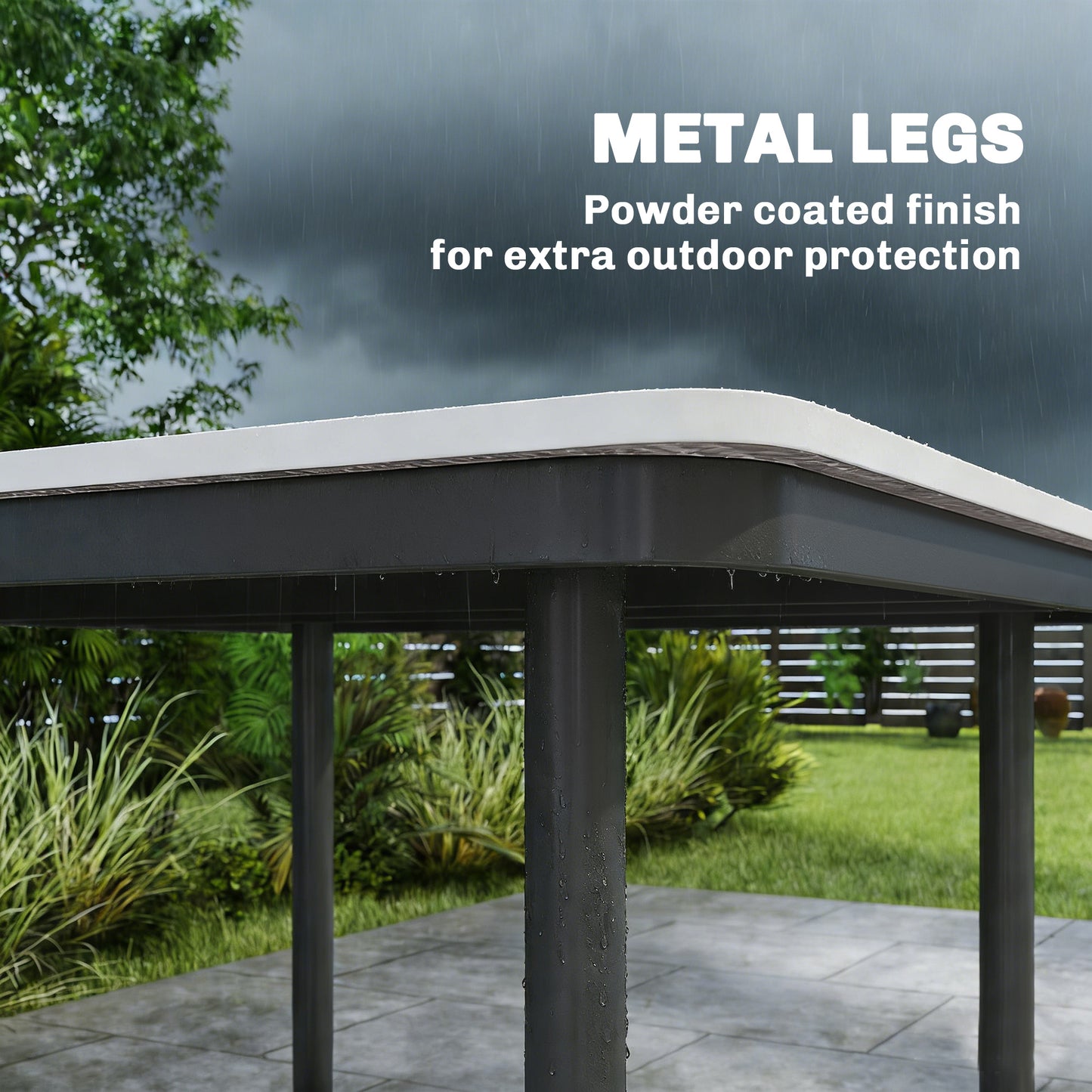 Garden Dining Table for 4, 85 cm Square Outdoor Table