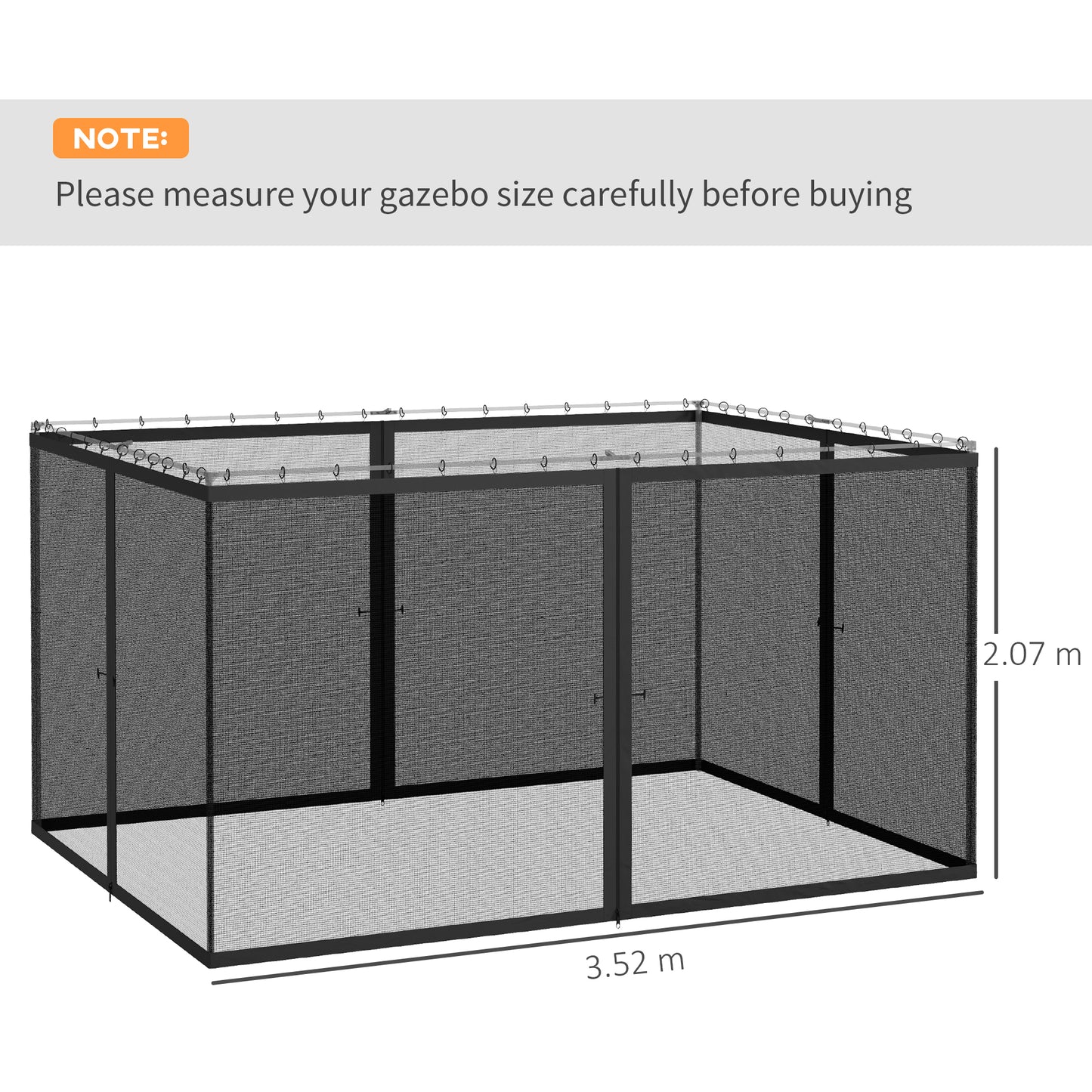 352 x 207cm Universal Replacement Mesh Sidewall Netting
