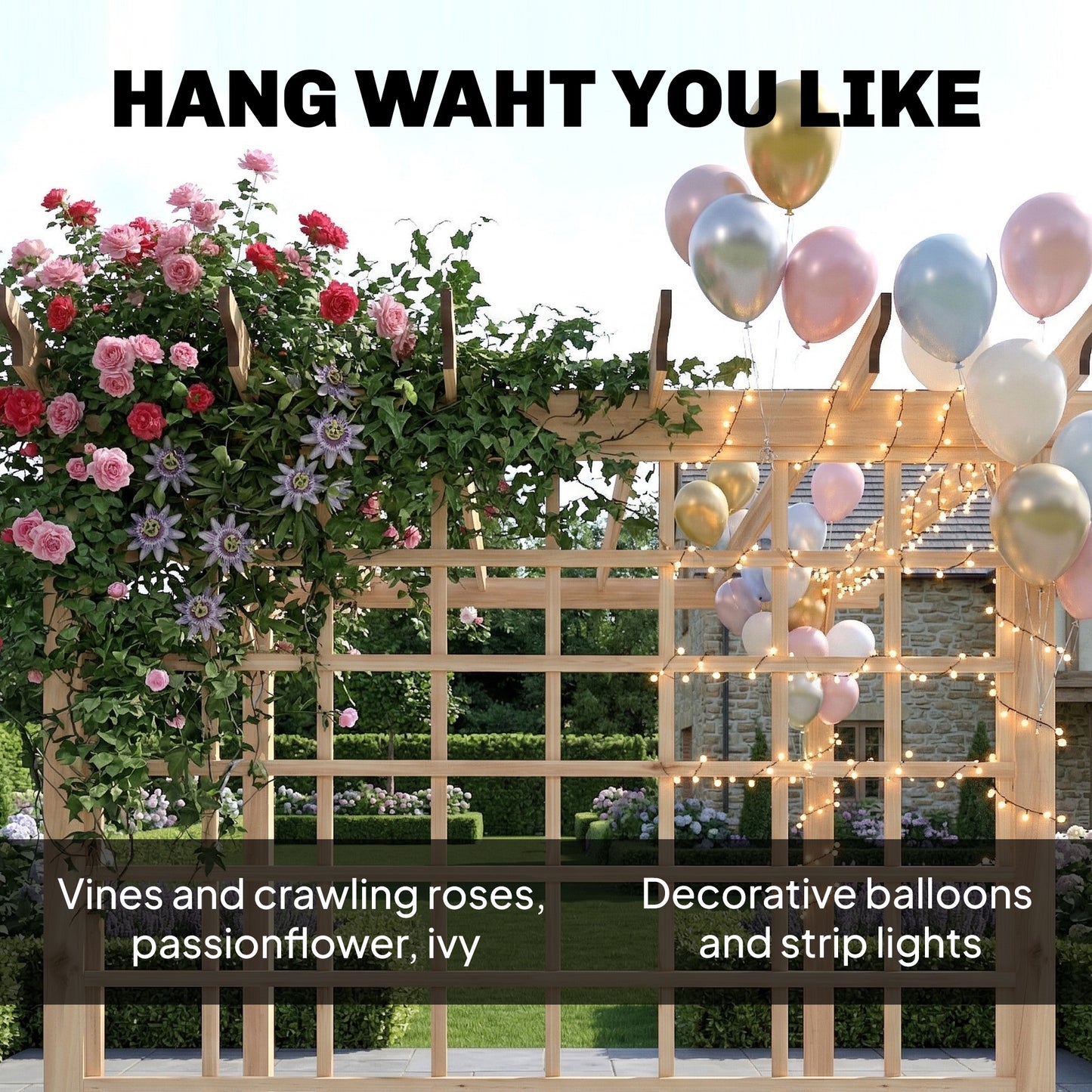3 x 3 m Wooden Pergola Kit (3)