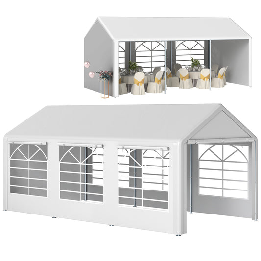 6m x 3m Garden Gazebo Marquee Wedding Shelter Level 4 Wind Protection