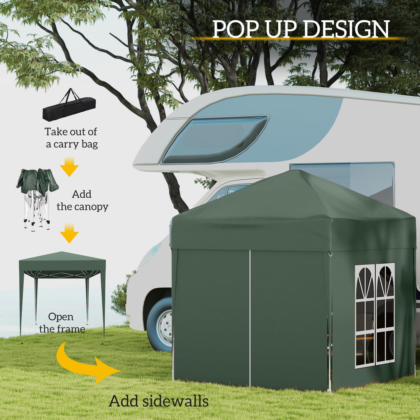 2 x 2 m Garden Pop Up Gazebo, Wedding Party Tent Marquee