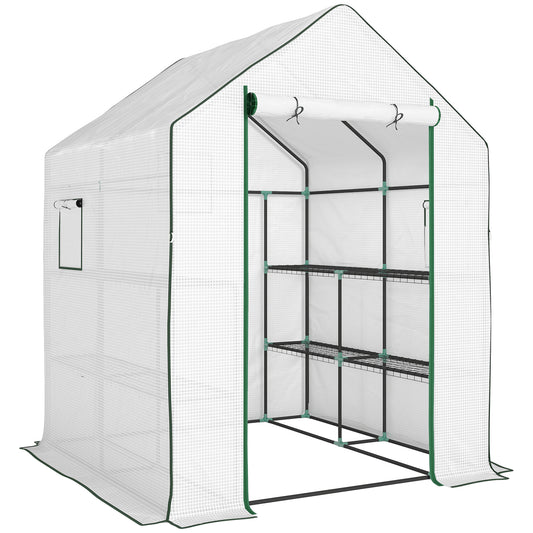 143 x 140cm Walk-In Greenhouse, with Accessories