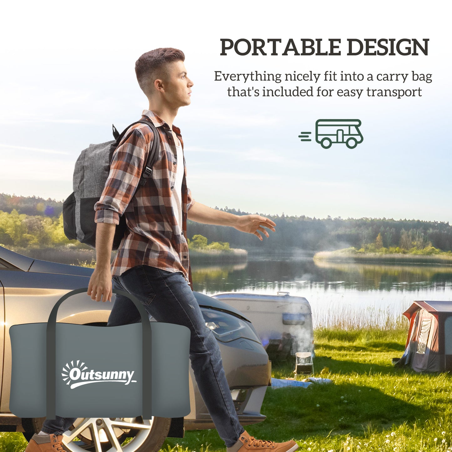 Six-Man Camping Tent, with Small Rainfly and Accessories