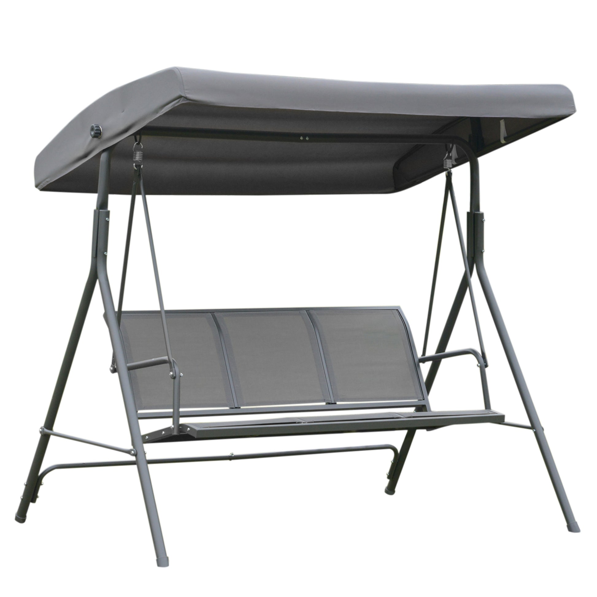 3 Seater Swing Chair, Garden Swing Bench with Canopy