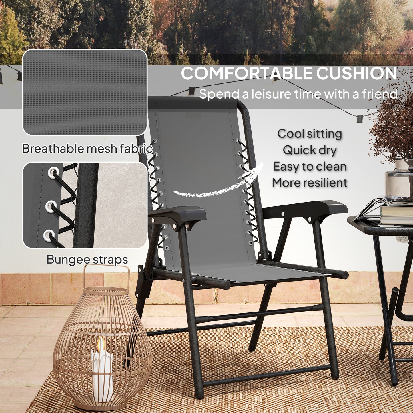 Three-Piece Garden Table and Chair Set