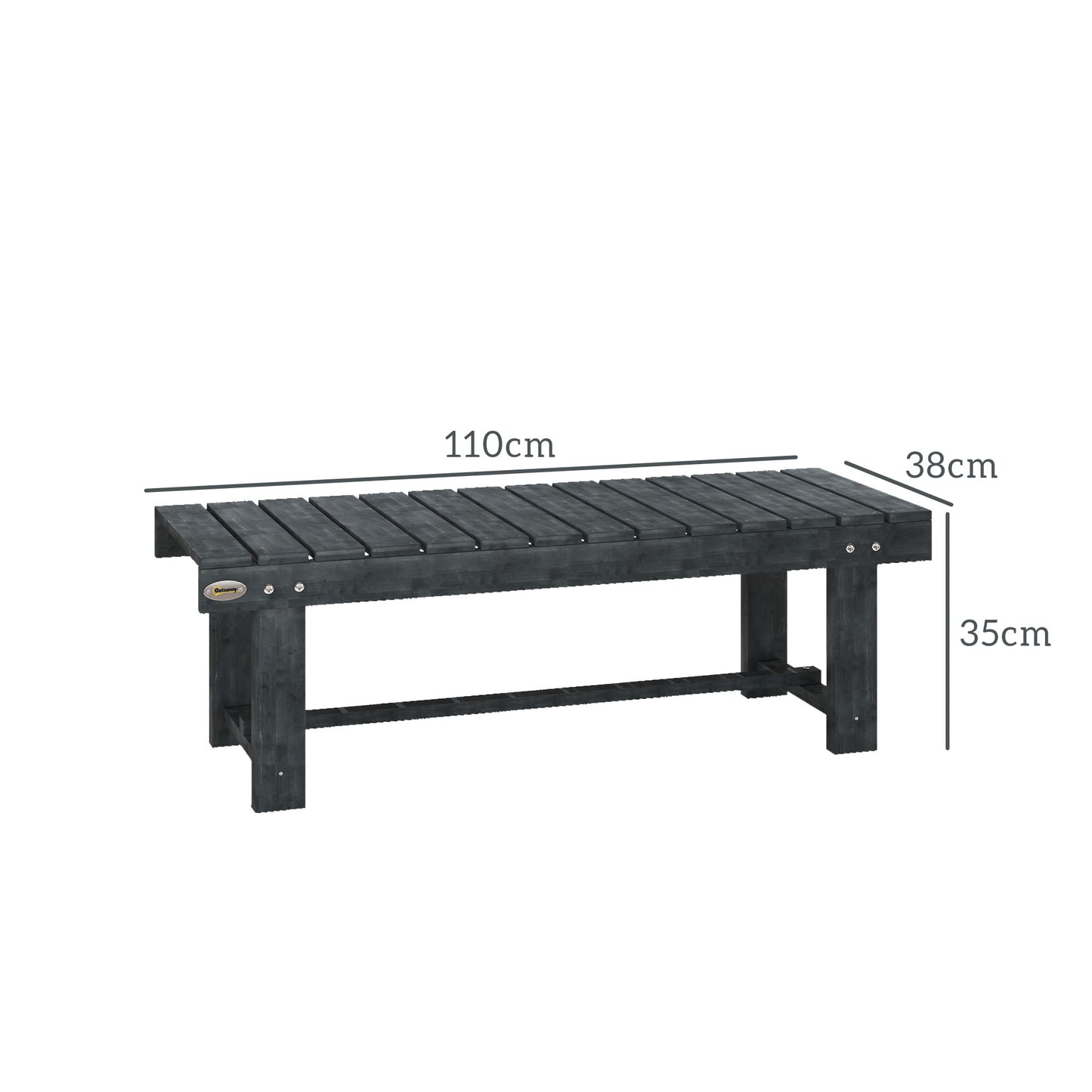 2-Seater Garden Wooden Bench