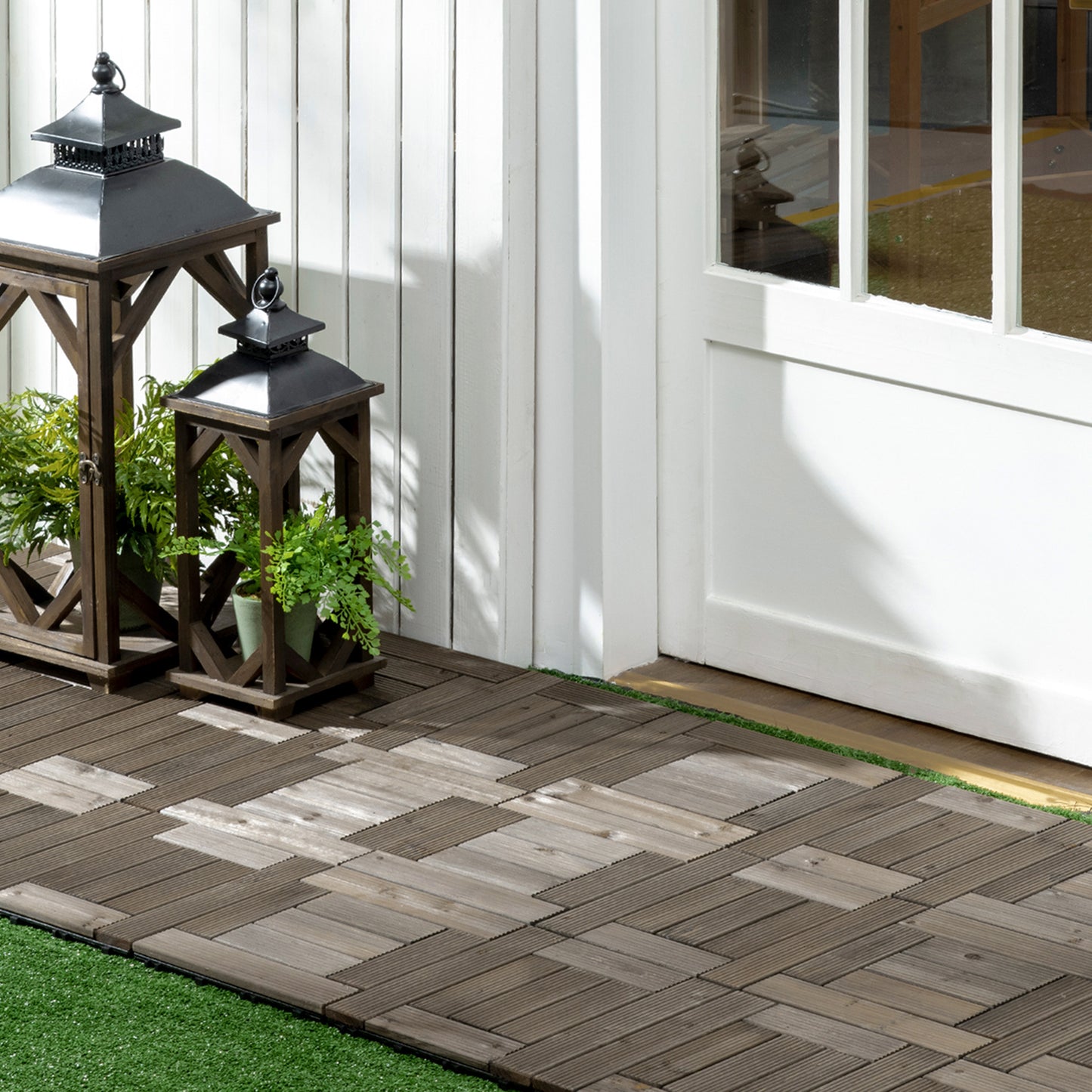 27 Pcs Wooden Interlocking Decking Tiles (1)