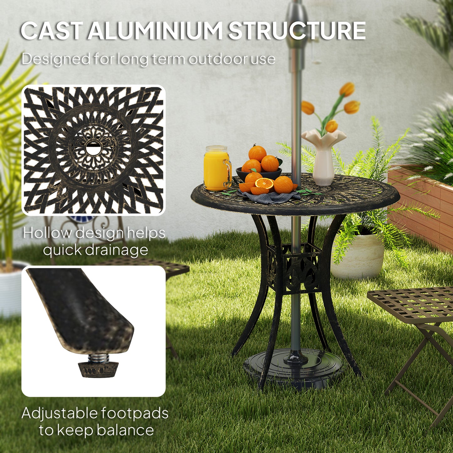 78 cm Round Garden Dining Table