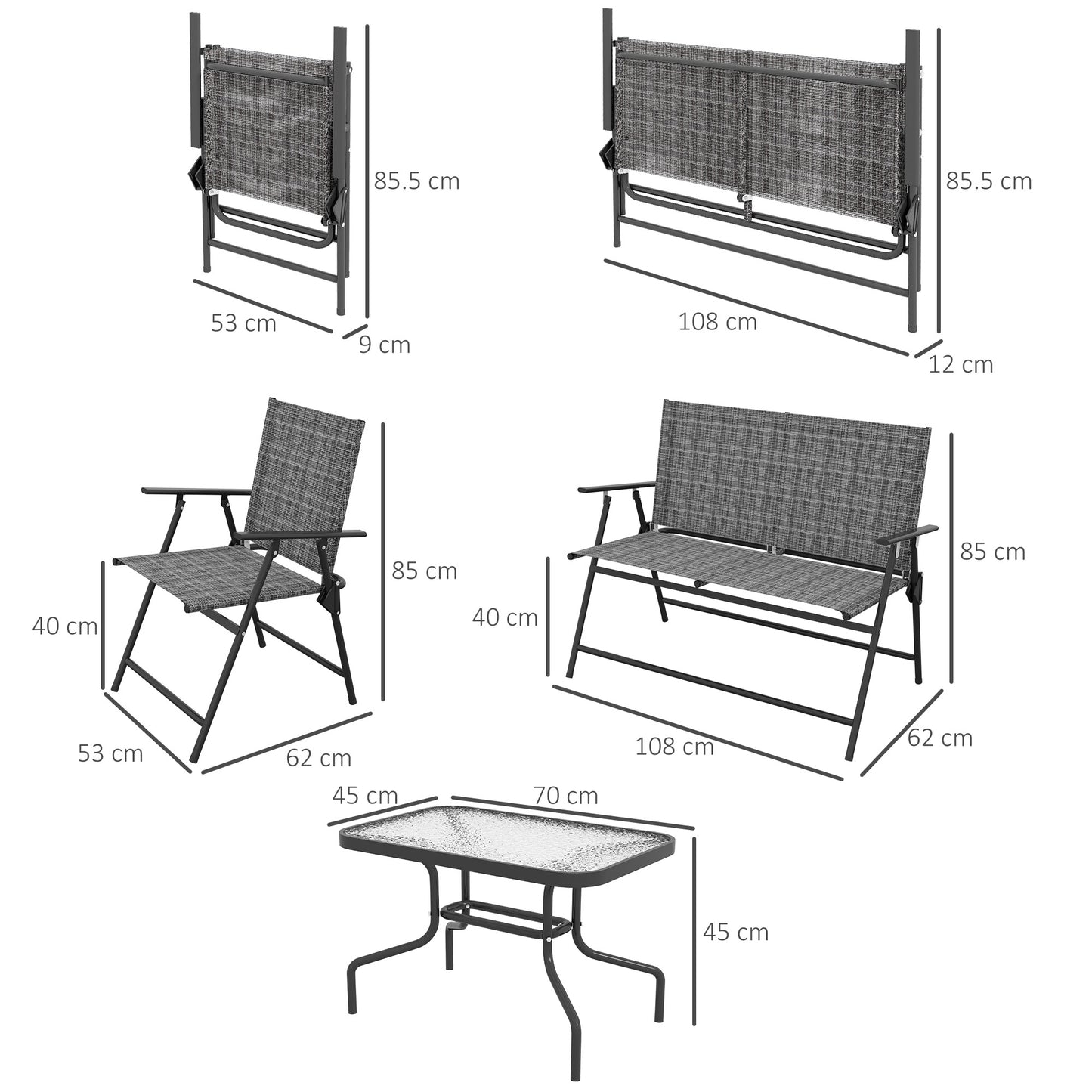 Four-Piece Metal Garden Sofa Set