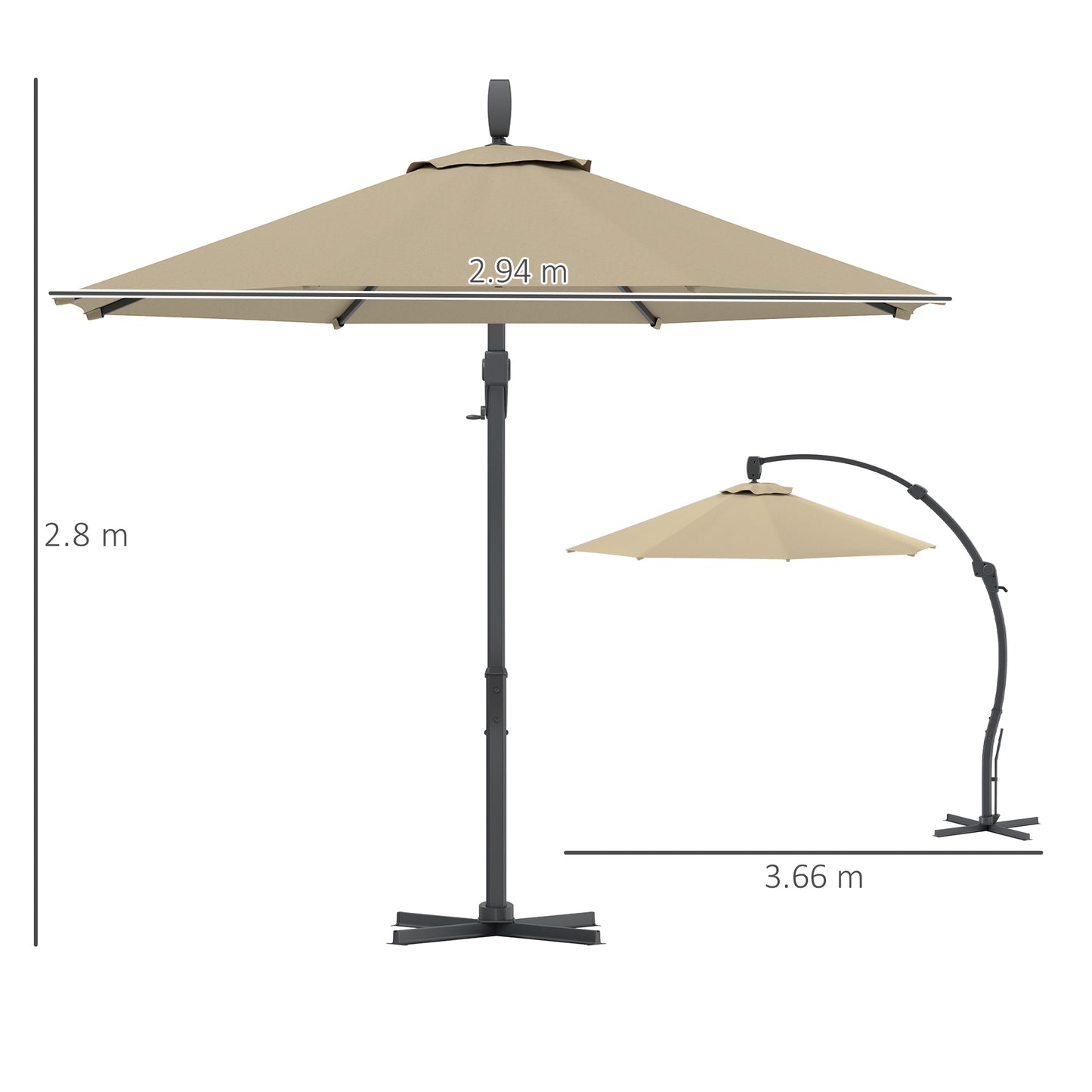 3(m) Garden Cantilever Parasol