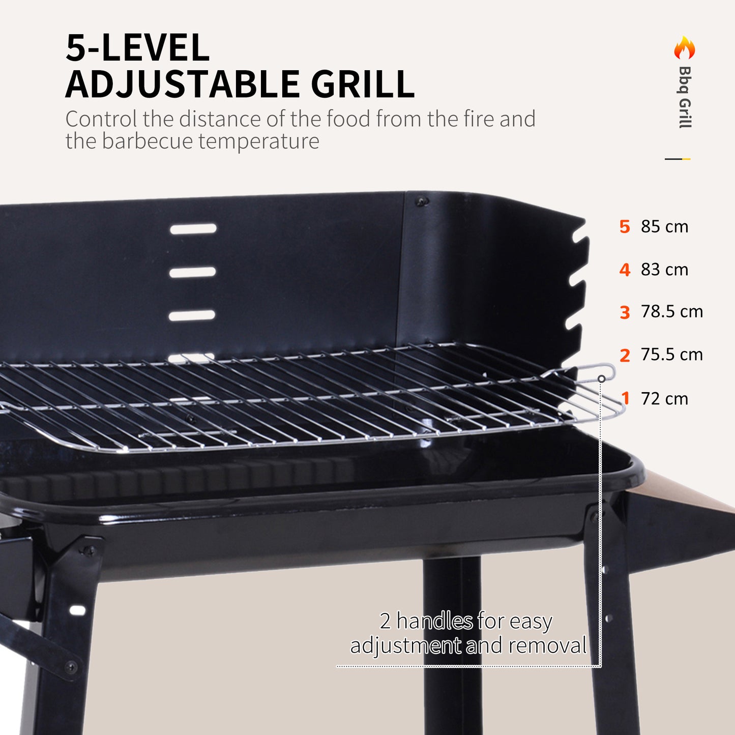 Trolley Charcoal BBQ Barbecue Grill Outdoor Patio Garden Heating